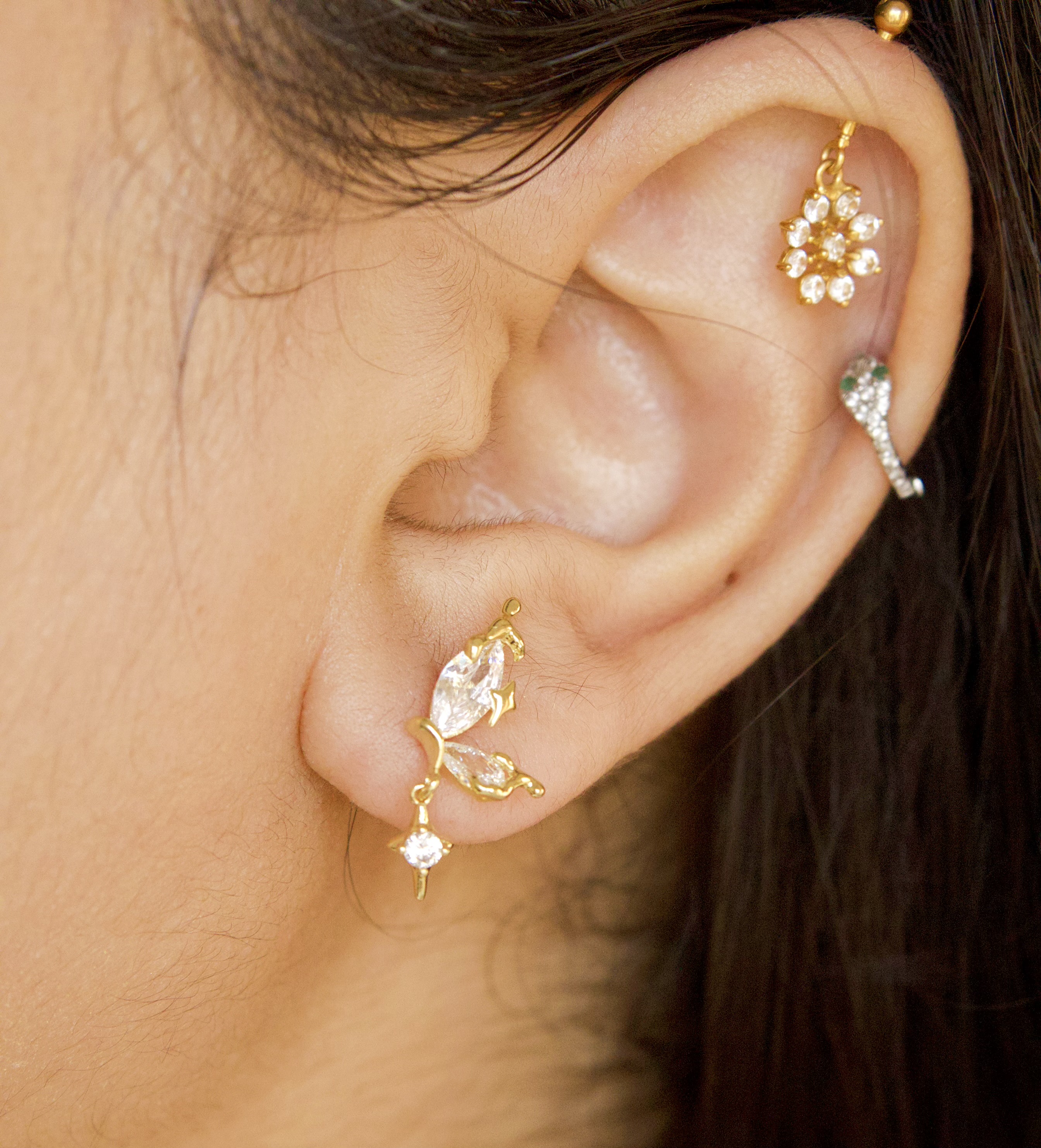 Half Butterfly Earrings