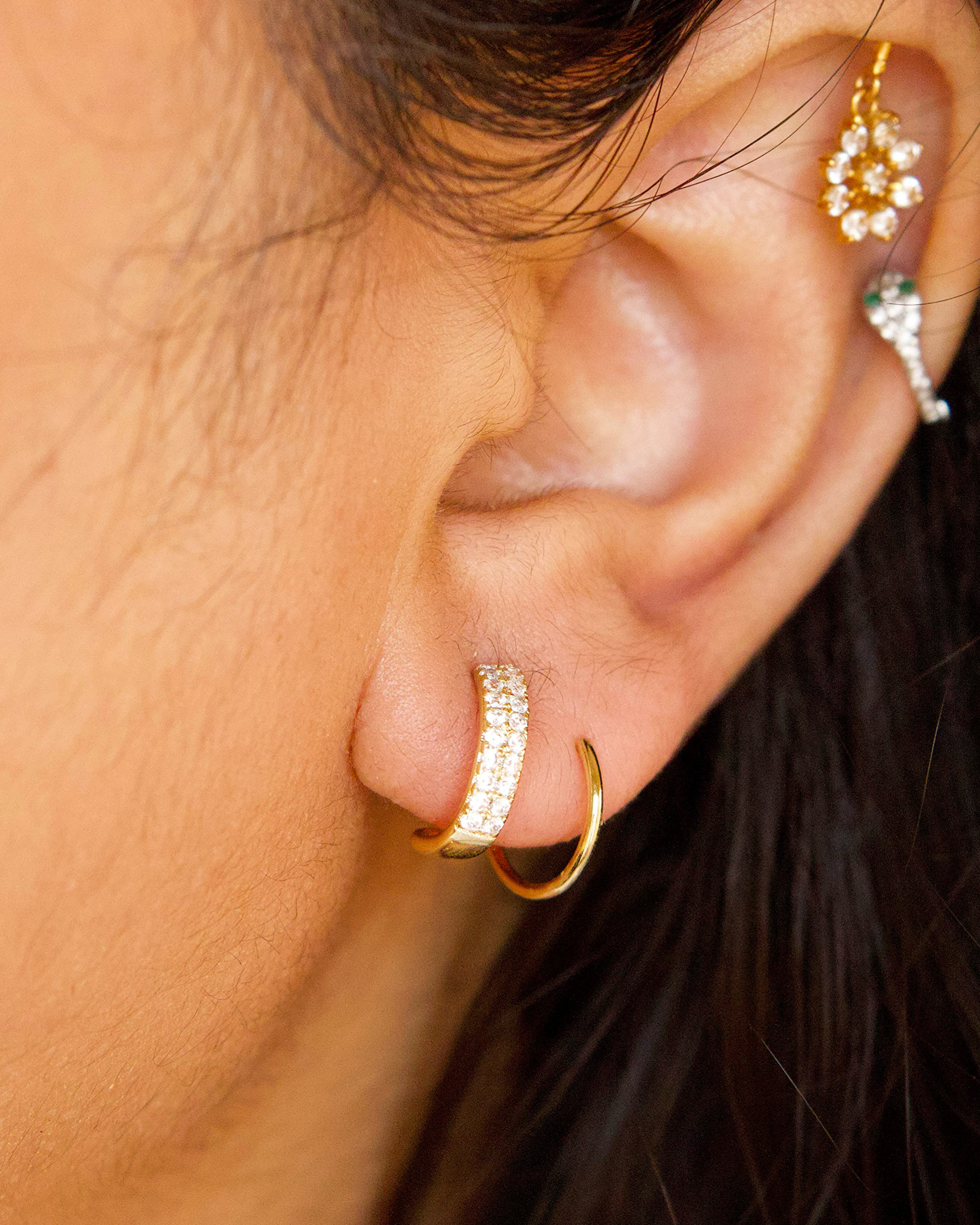 Fake double piercing Earrings