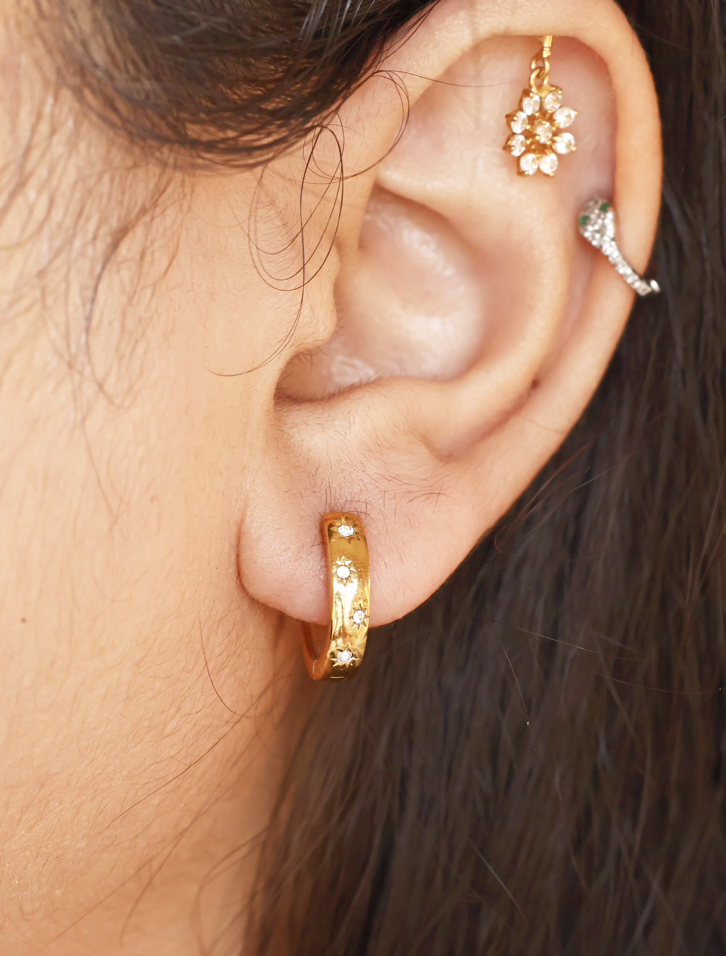 Star Hoop Earrings