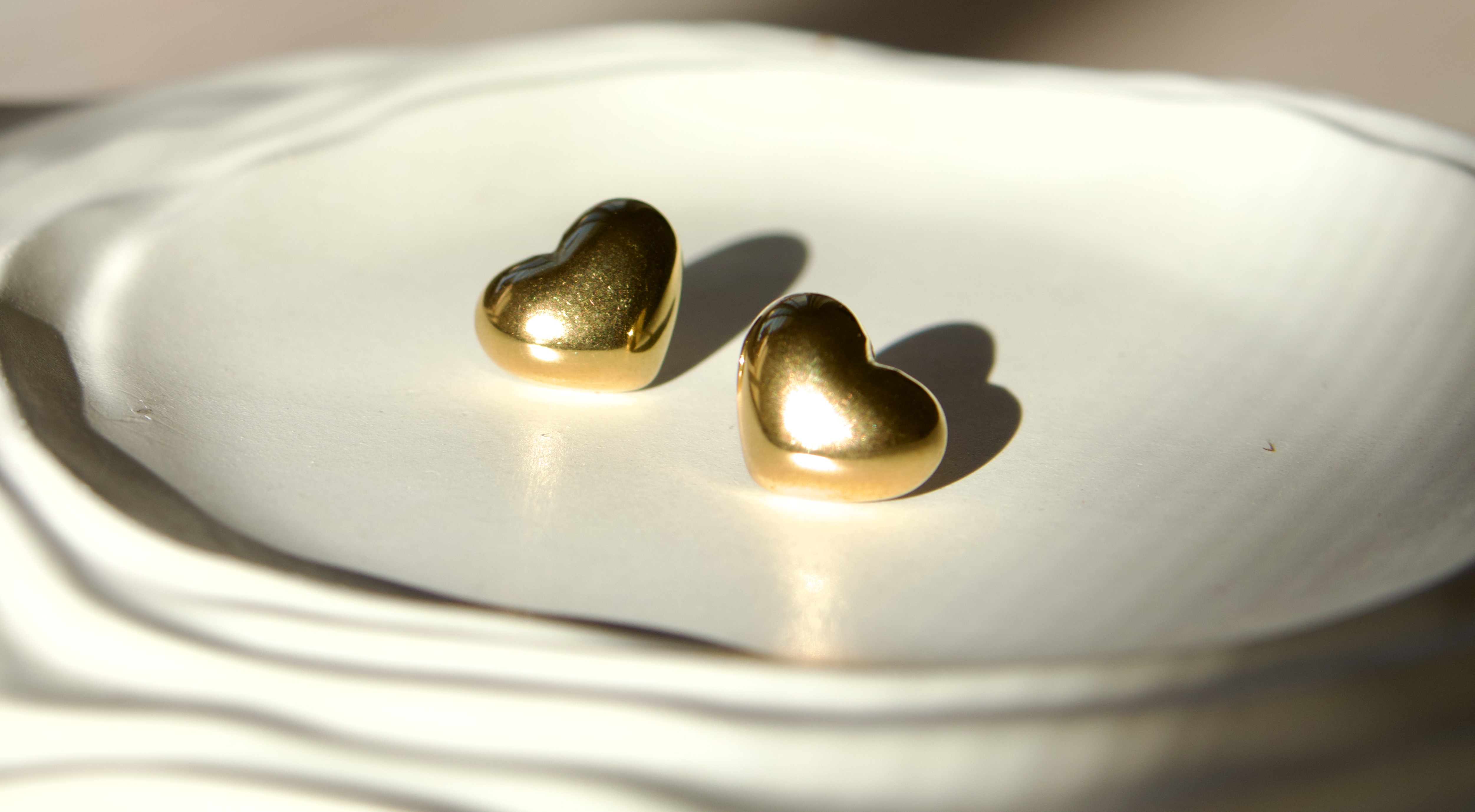 Gold Heart Earrings