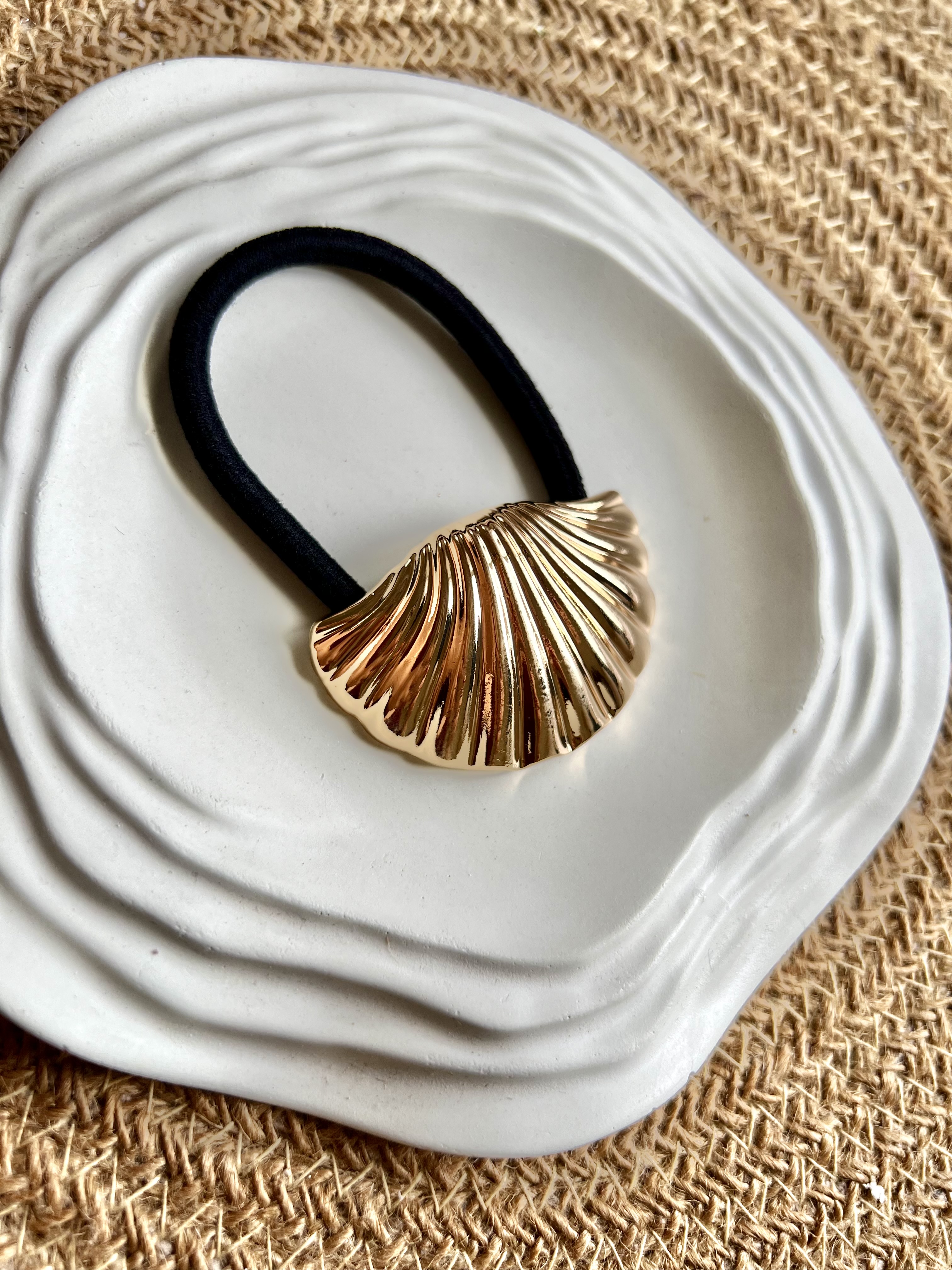 Gold Shell Hair Tie