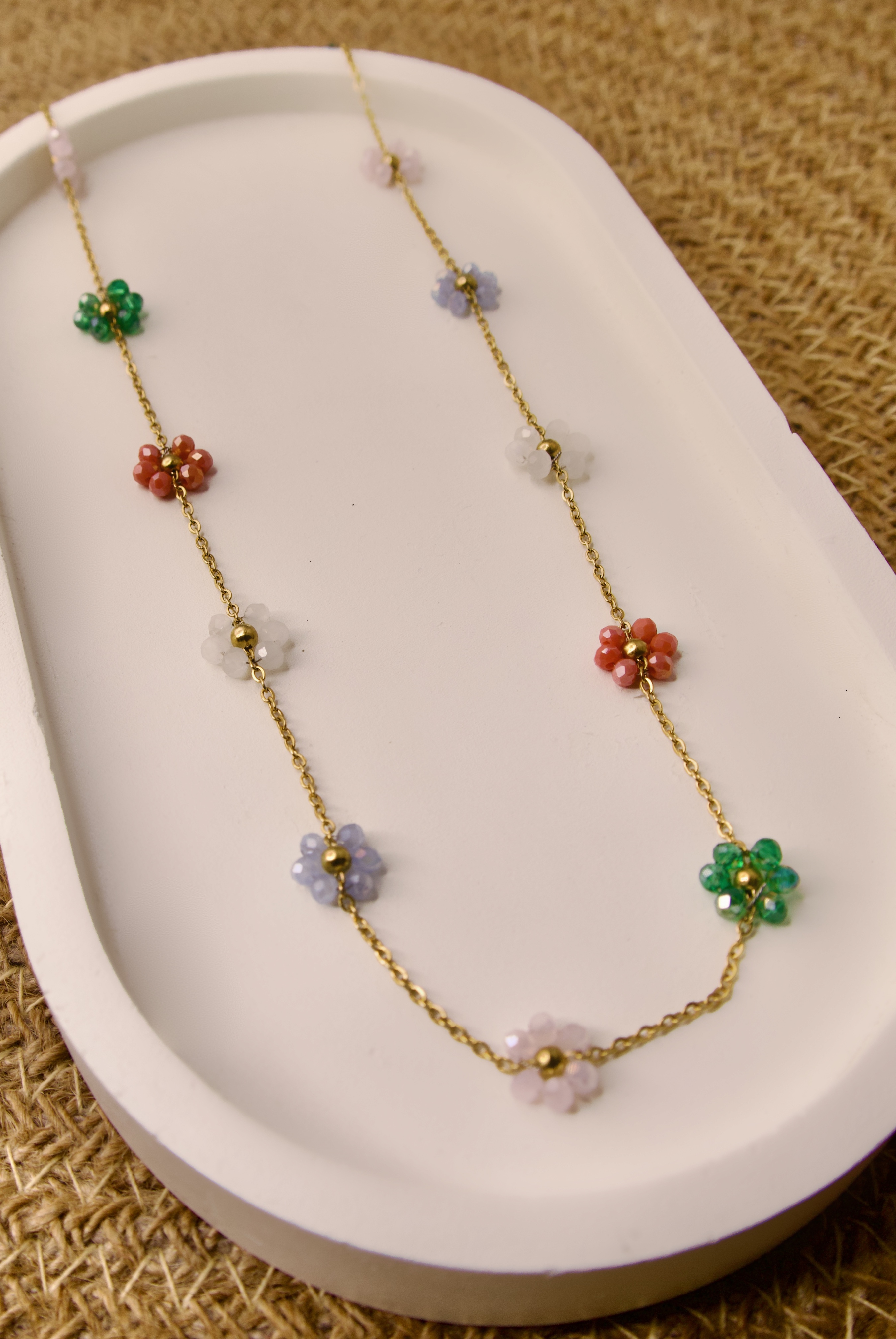 Colorful Flower Bead Necklace