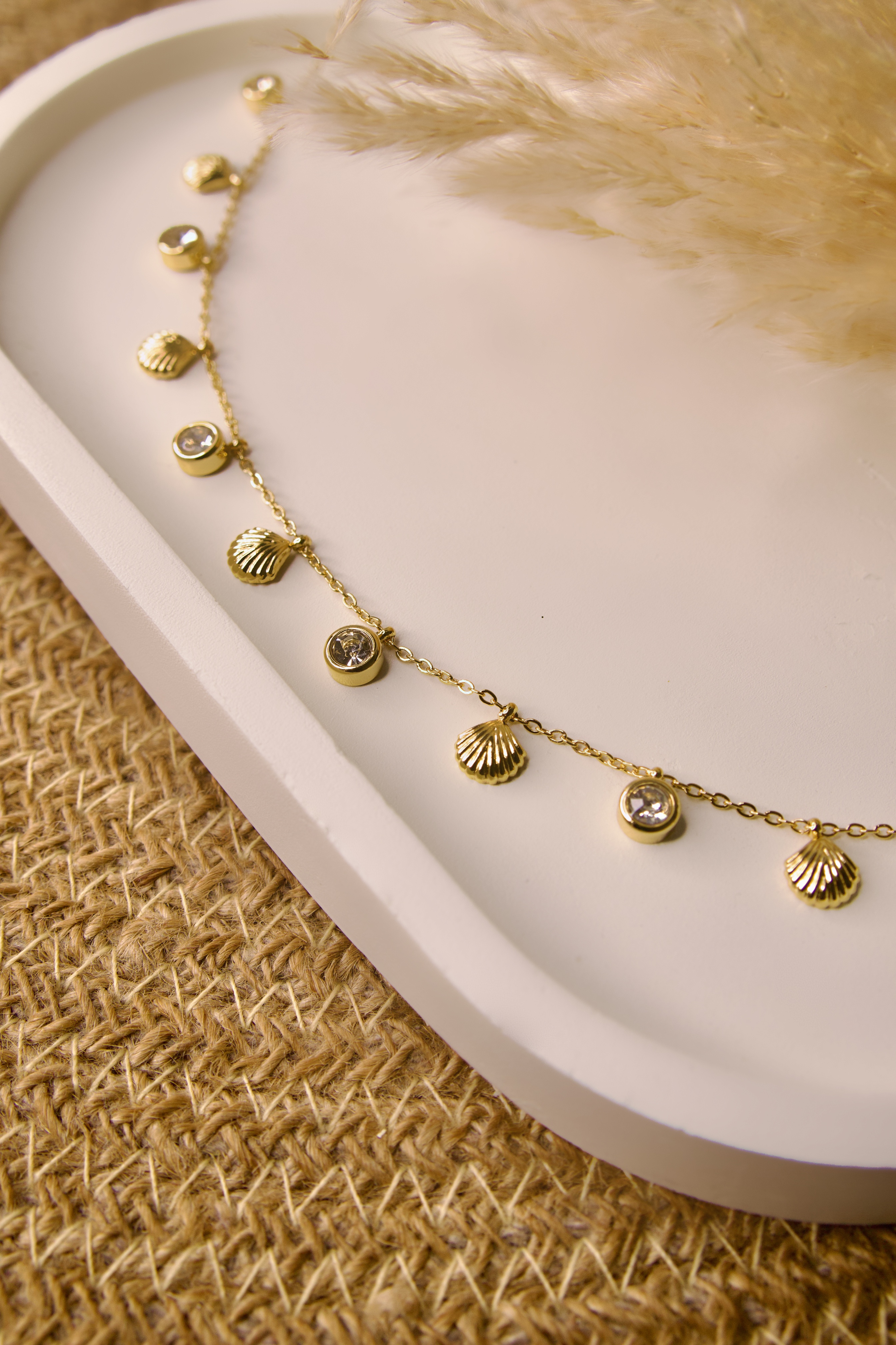Gold Shell Charm Necklace