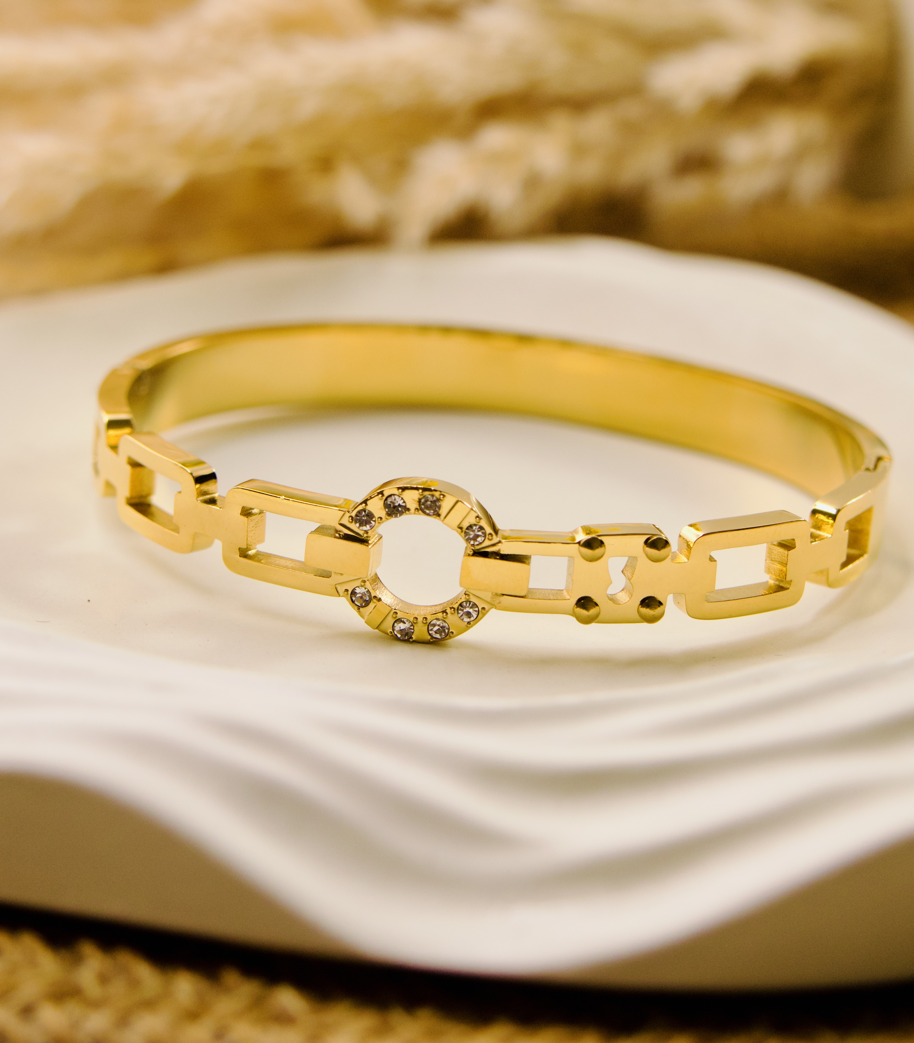Watch Style Gold-Plated Bracelet