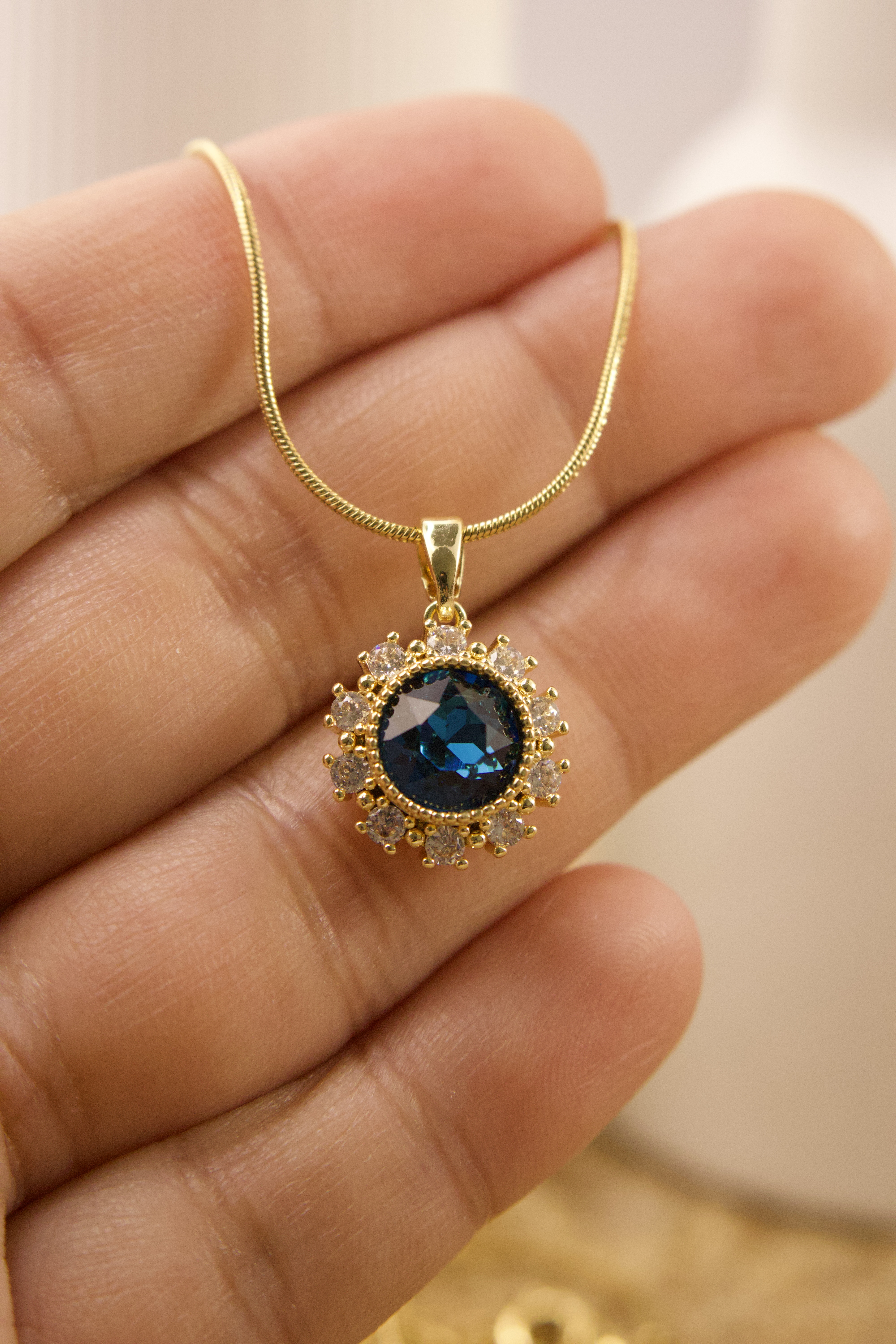 Blue Sapphire Pendant Necklace