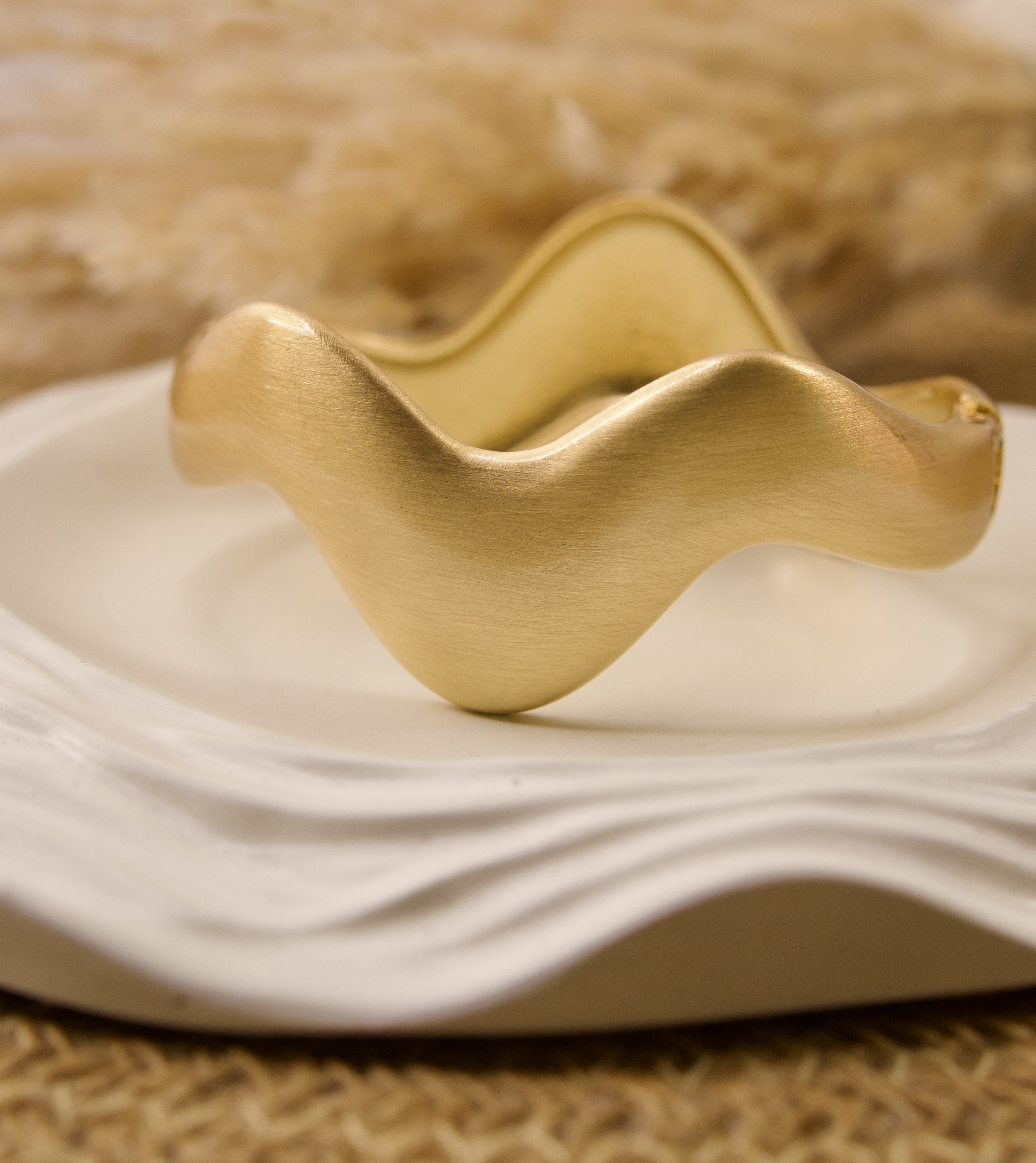 Wave-Shaped Gold Bracelet