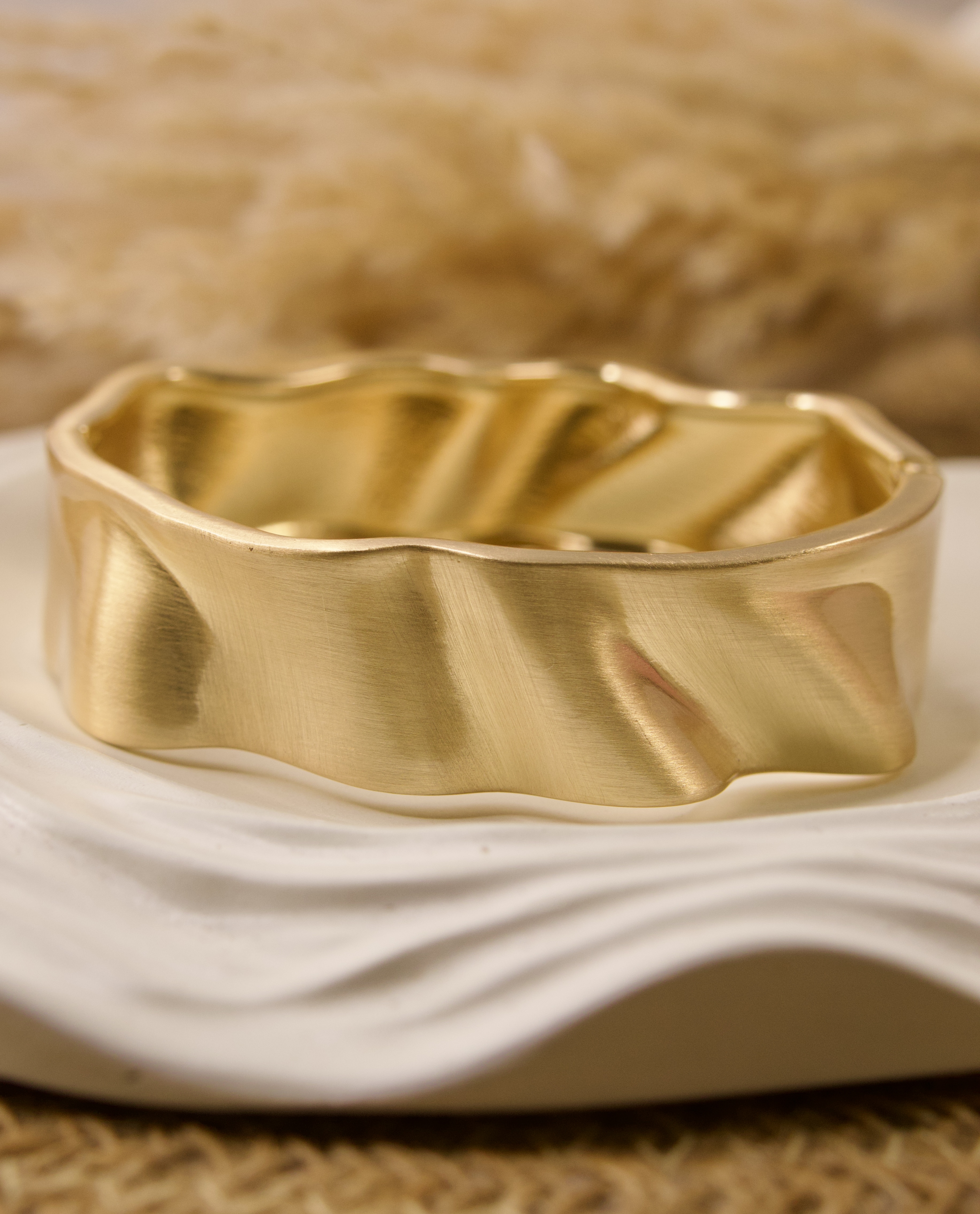 Satin Wave Gold Band
