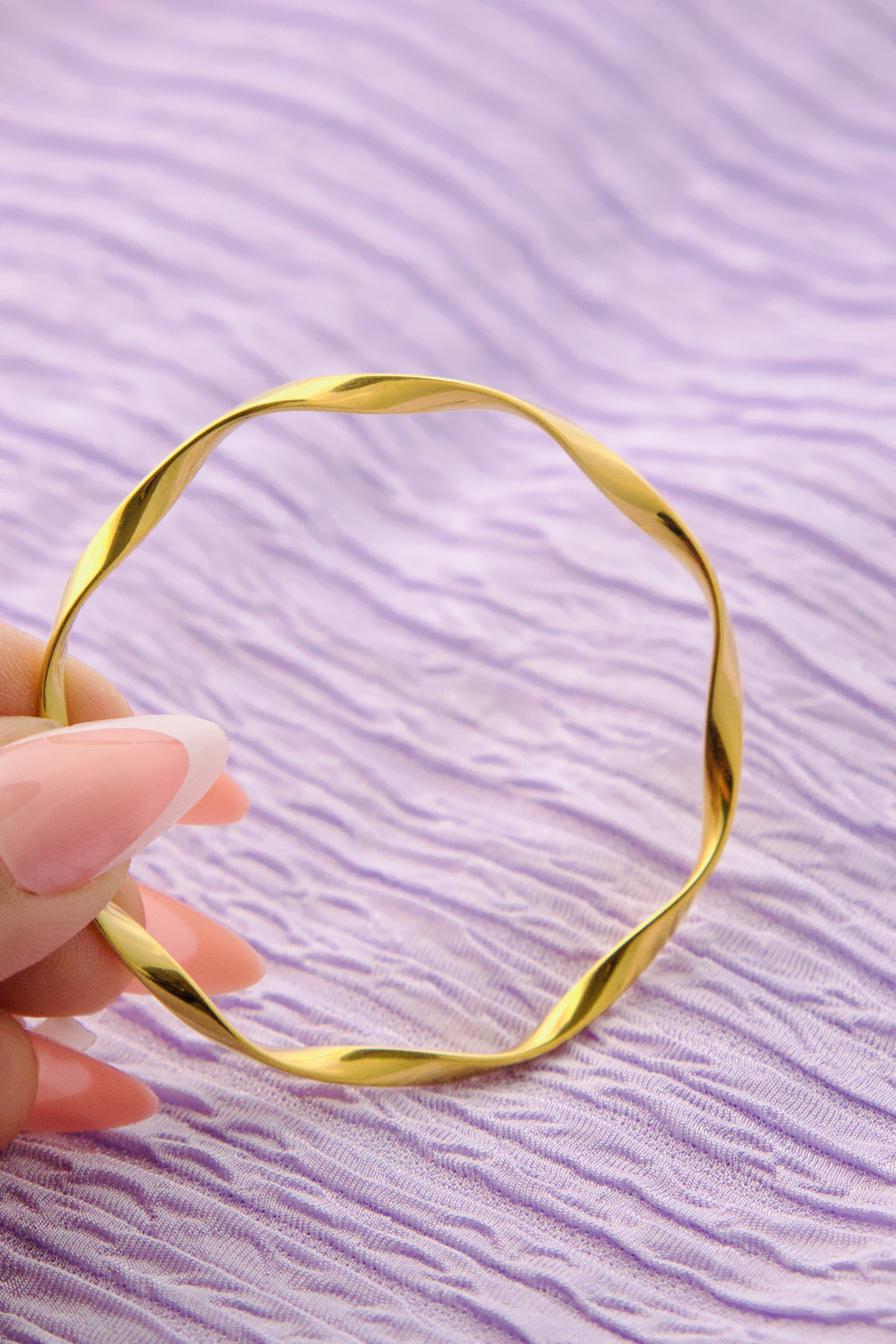 Twisted Gold Bangle Bracelet
