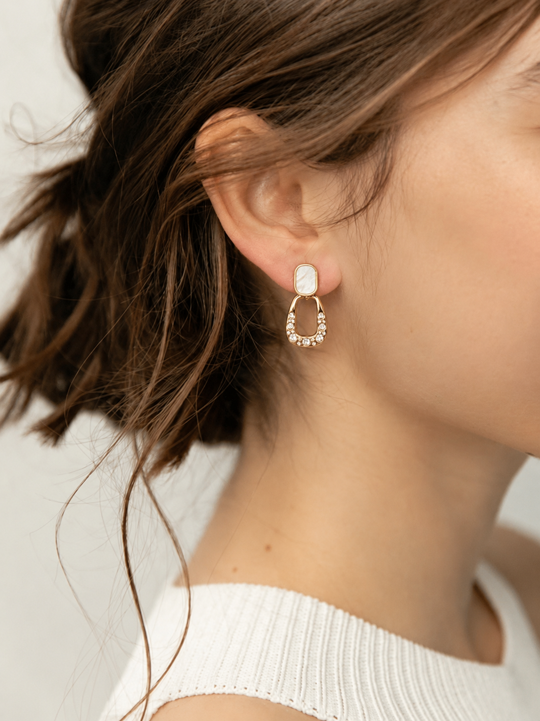 Elegant Pearl Accent Drop Earrings