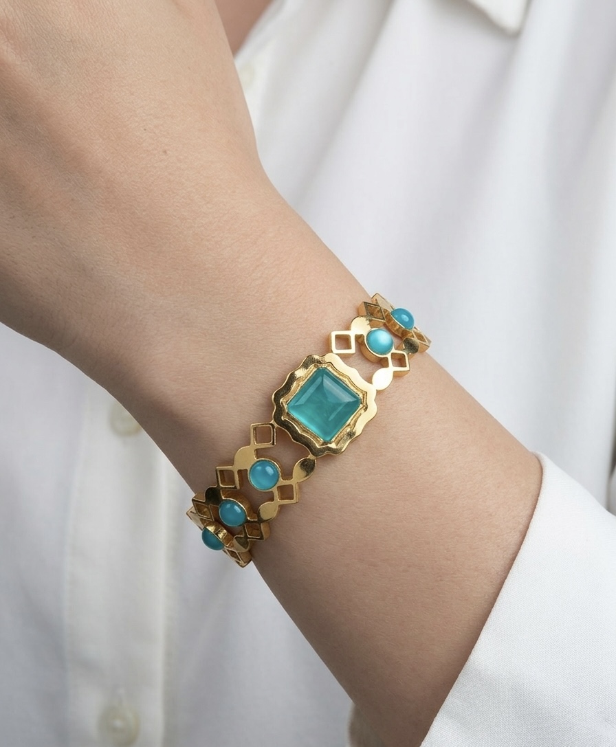 Gold Plated Turquoise Bracelet