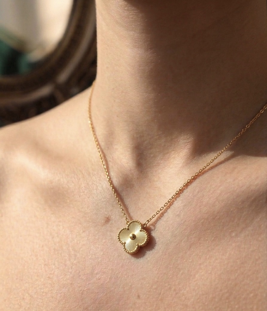 Gold Flower Pendant Necklace