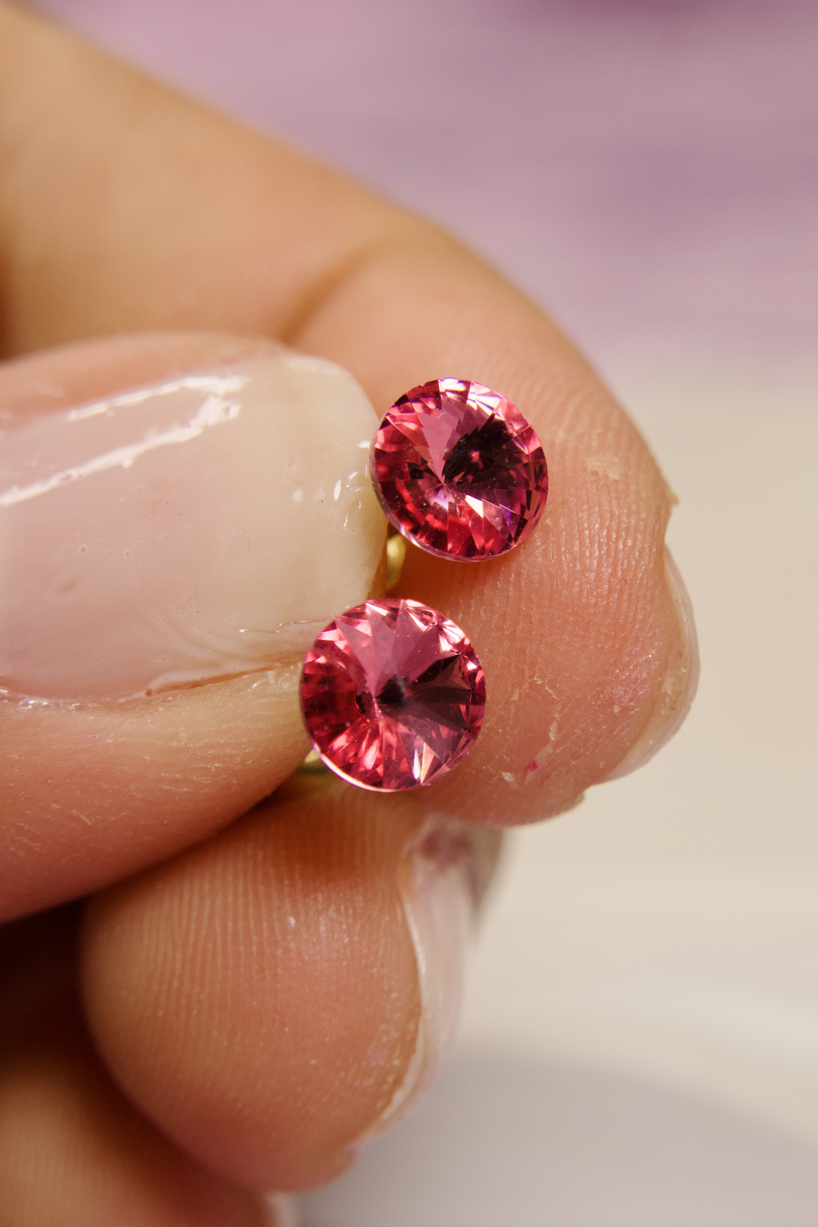 Pink Dual Tone Earrings