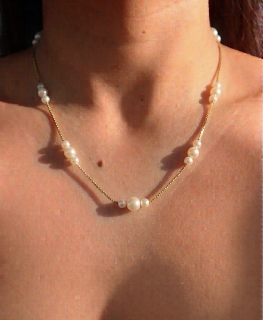 Elegant Pearl Gold Necklace