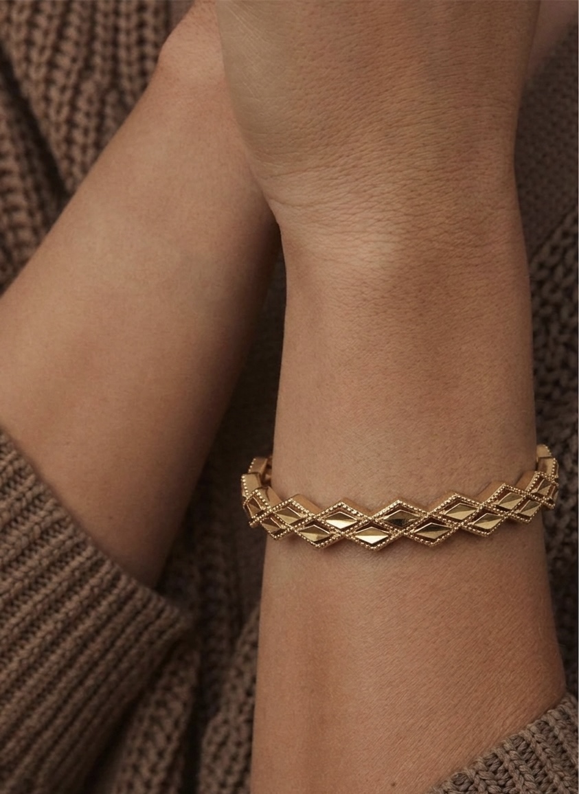 Geometric Gold-Tone Bracelet
