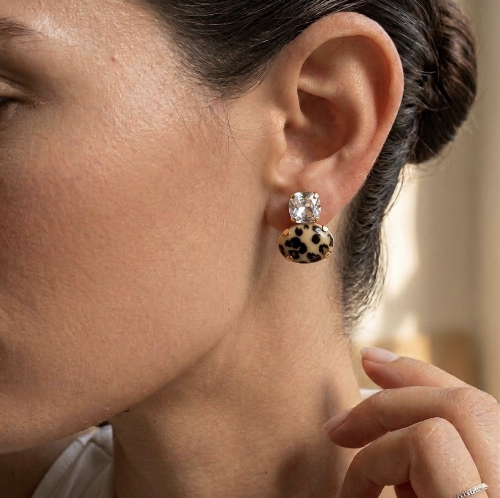 Leopard Print Stud Earrings