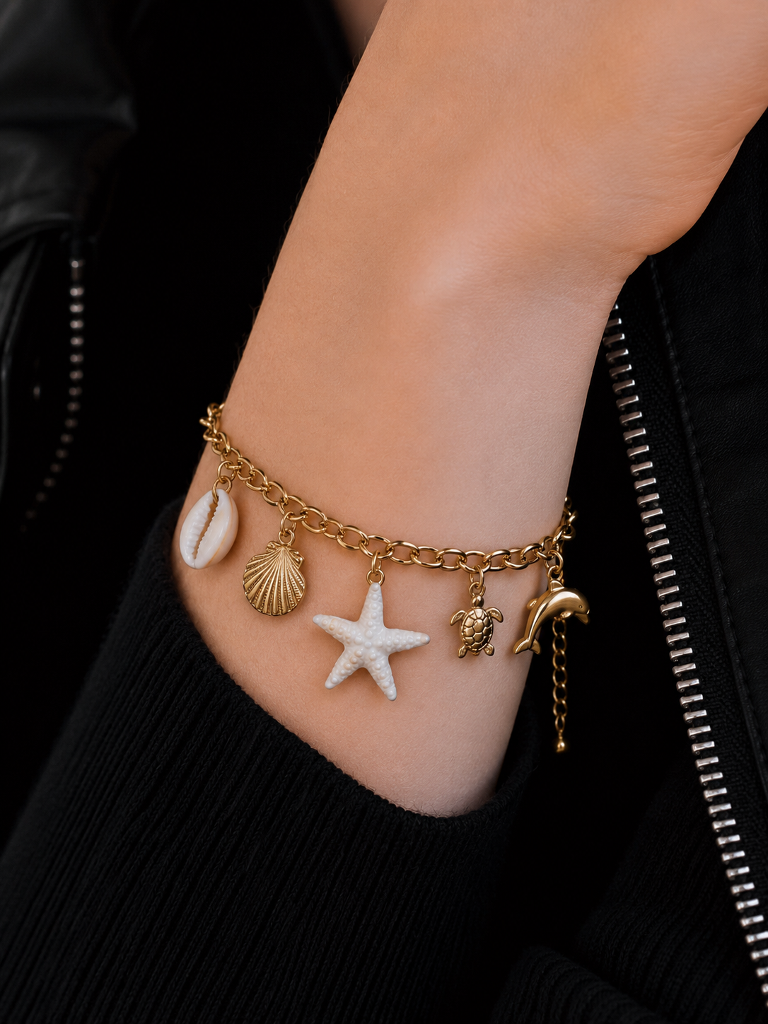 Gold Beach Charm Bracelet
