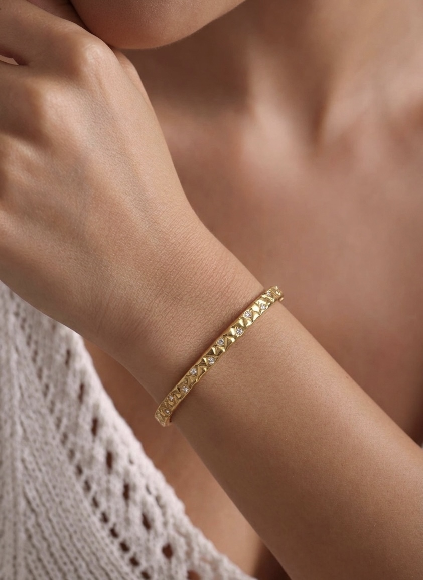 Gold-Toned Textured Bracelet