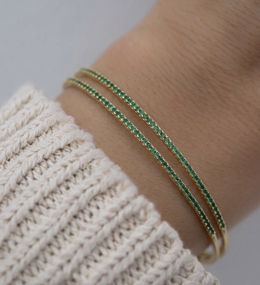 Emerald Stone Gold Bangles