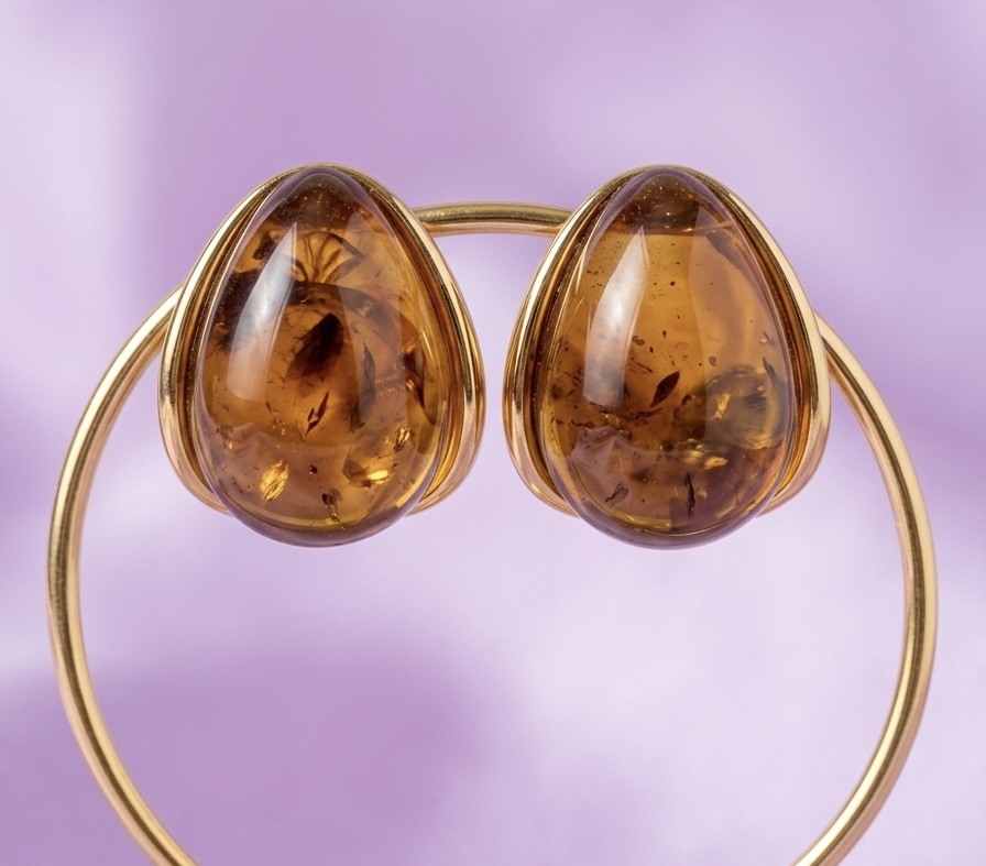 Amber Stone Cuff Bracelet