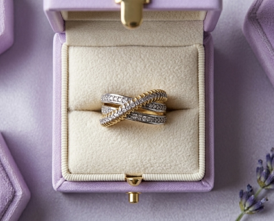 Elegant Diamond Twist Ring