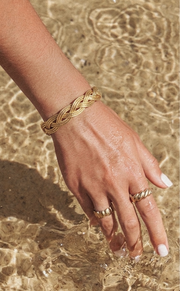 Braided Gold Tone Bracelet
