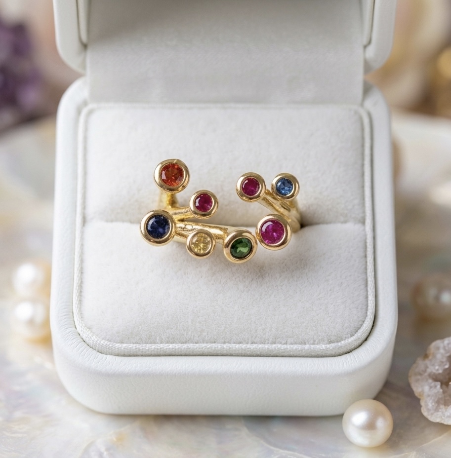 Multi-Gemstone Gold Ring