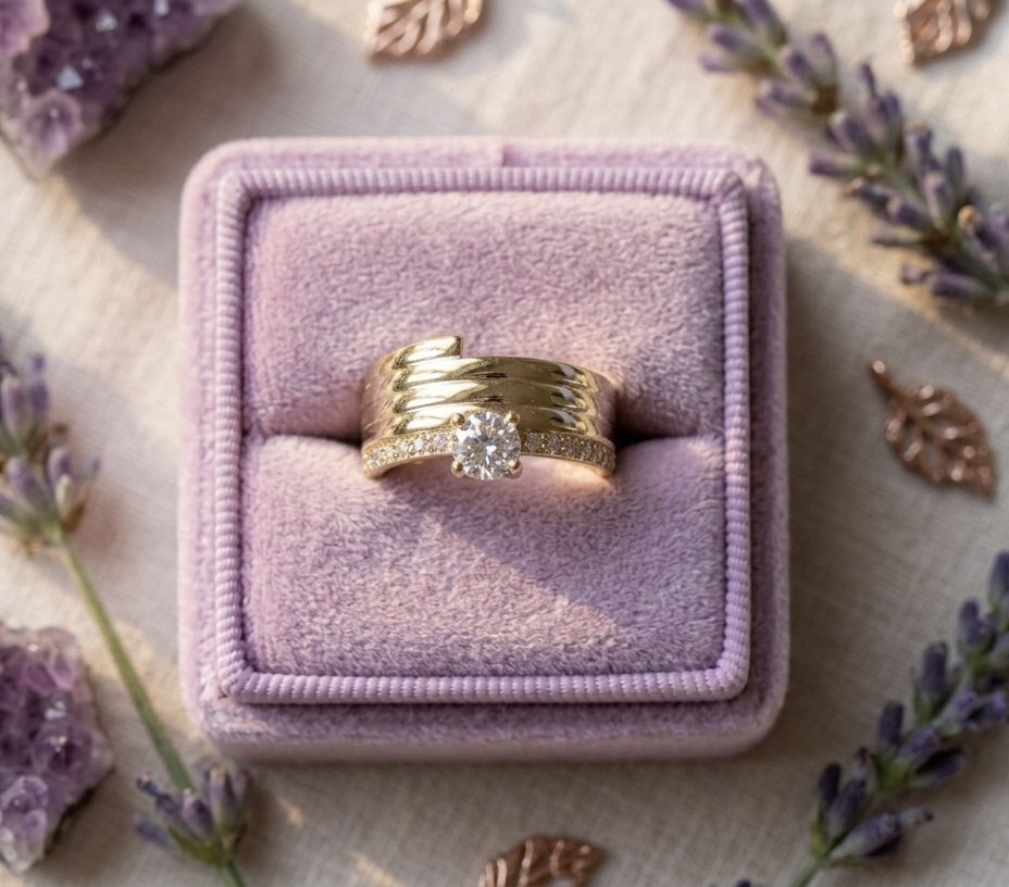 Gold Diamond Solitaire Ring