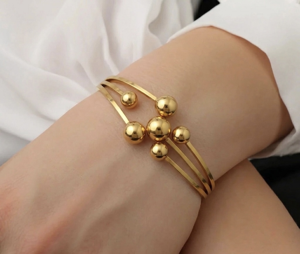 Gold Plated Sphere Bracelet
