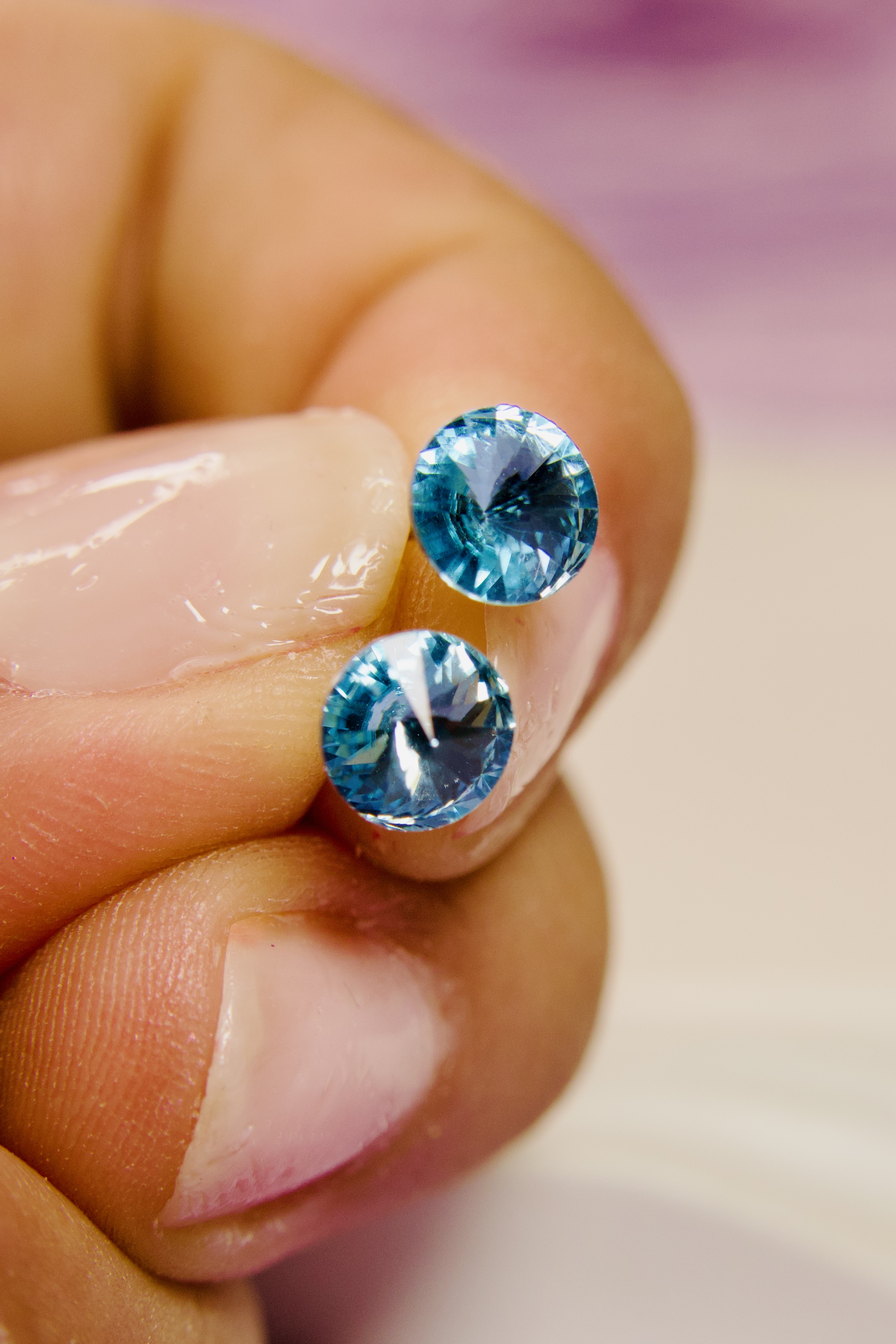 Blue Dual Tone Studs 
