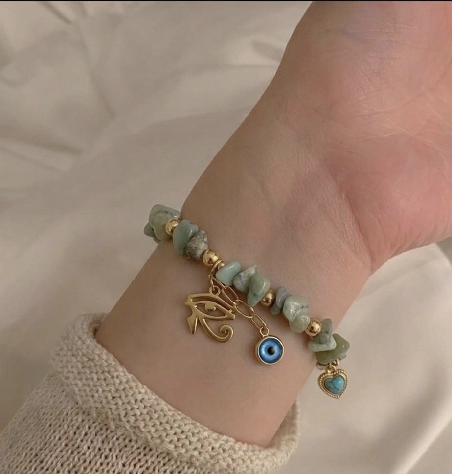Evil Eye Stone Charm Bracelet