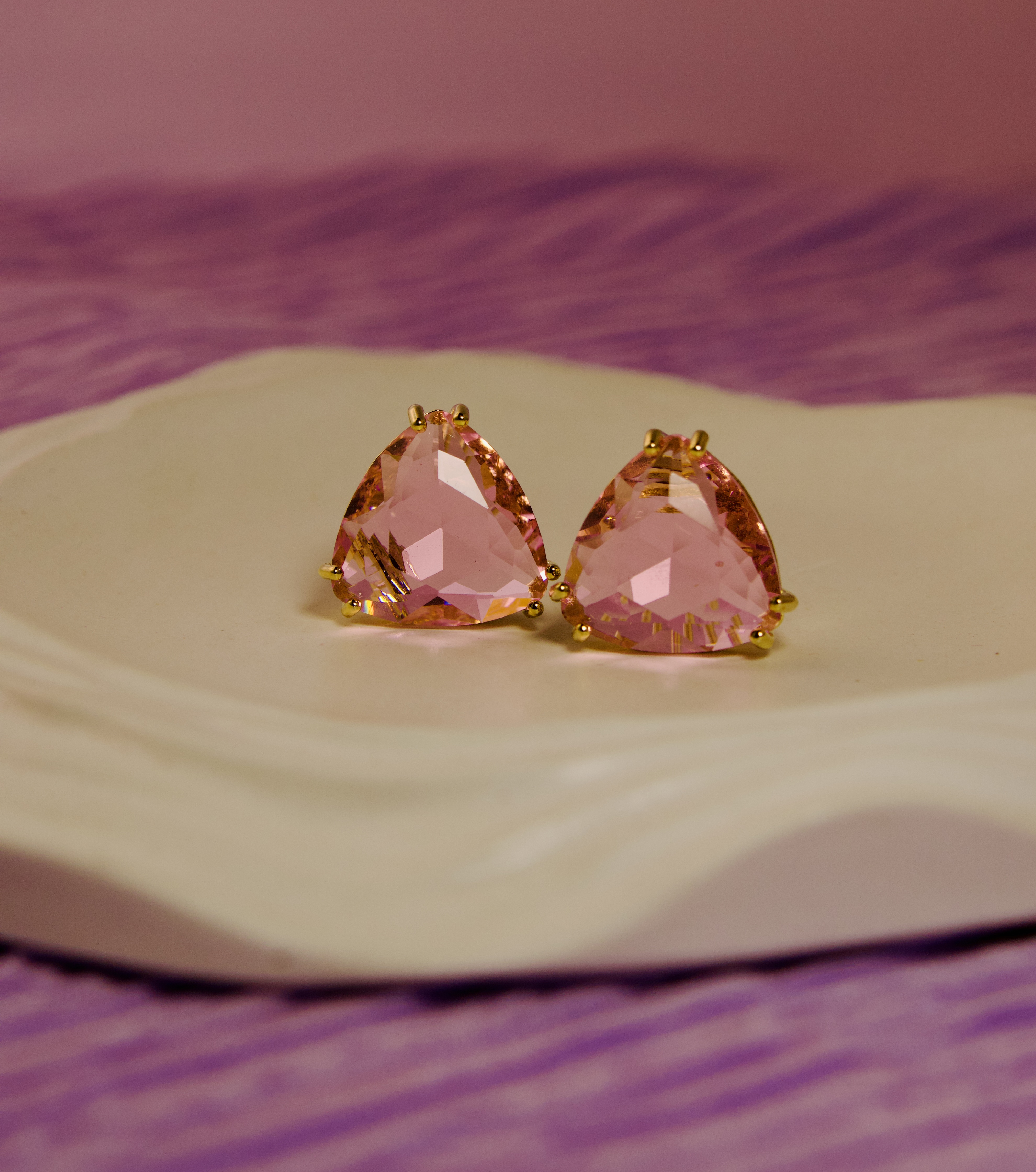 Pink Crystal Stud Earrings