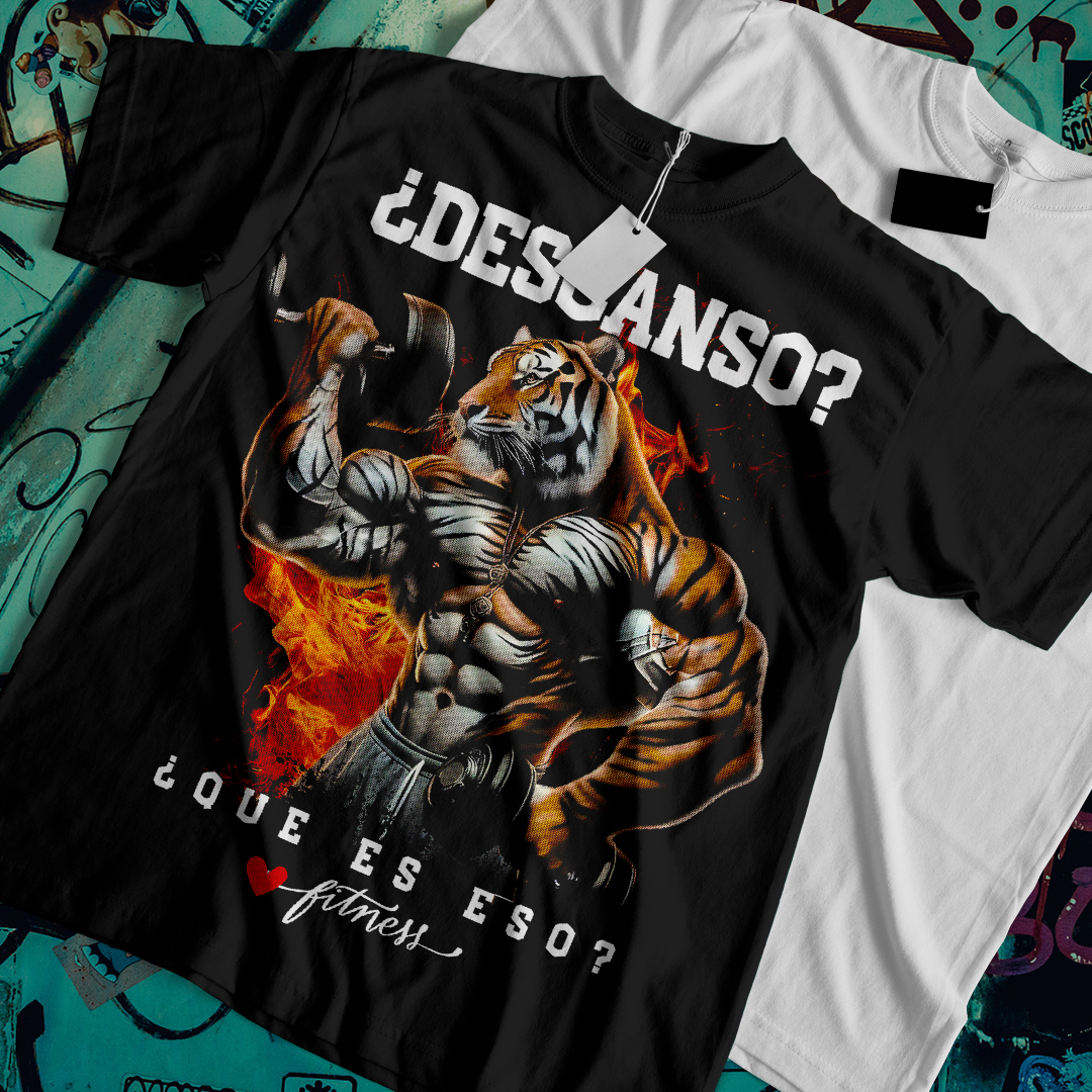 Camiseta de fitness con tigre