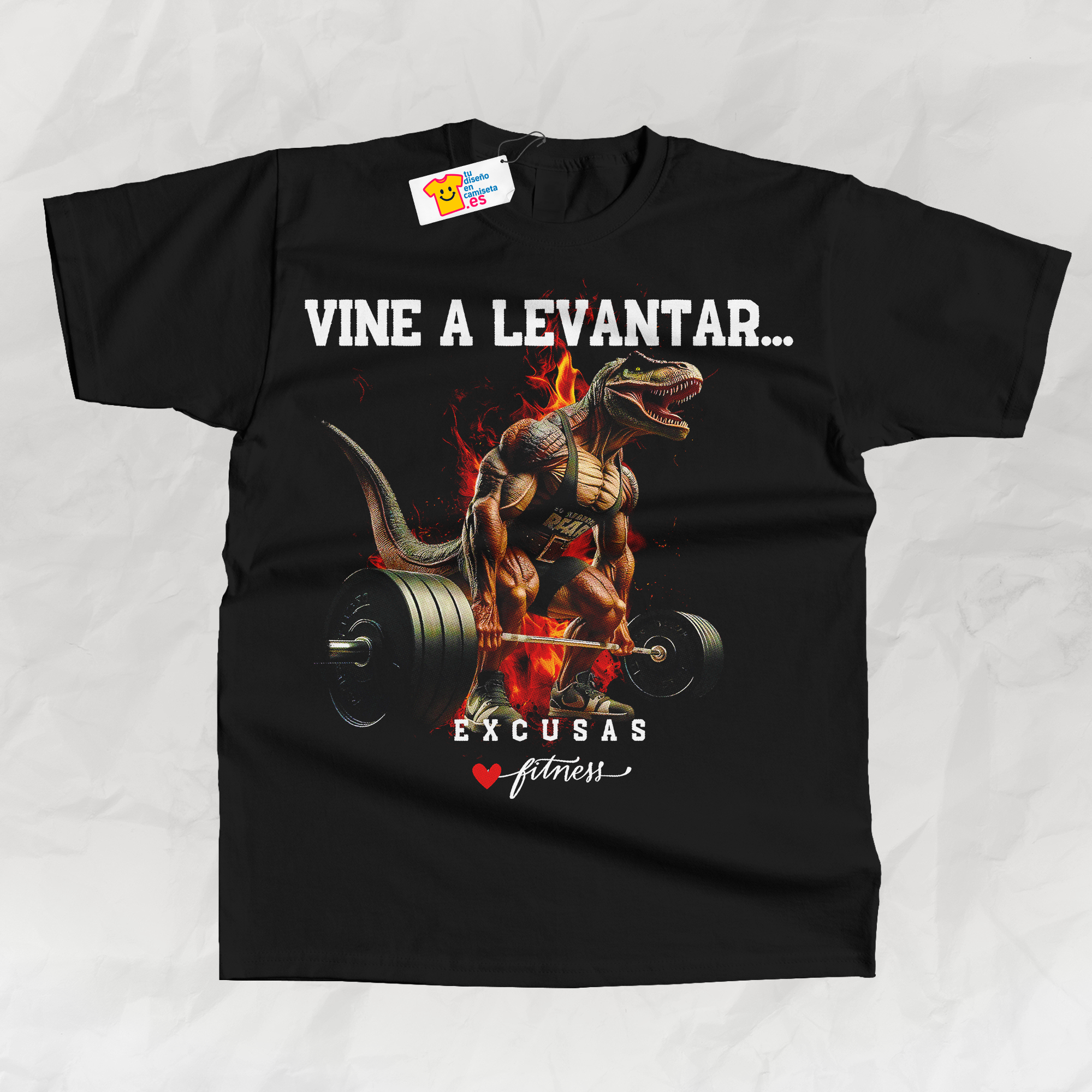 Camiseta de fitness con diseño de dinosaurio