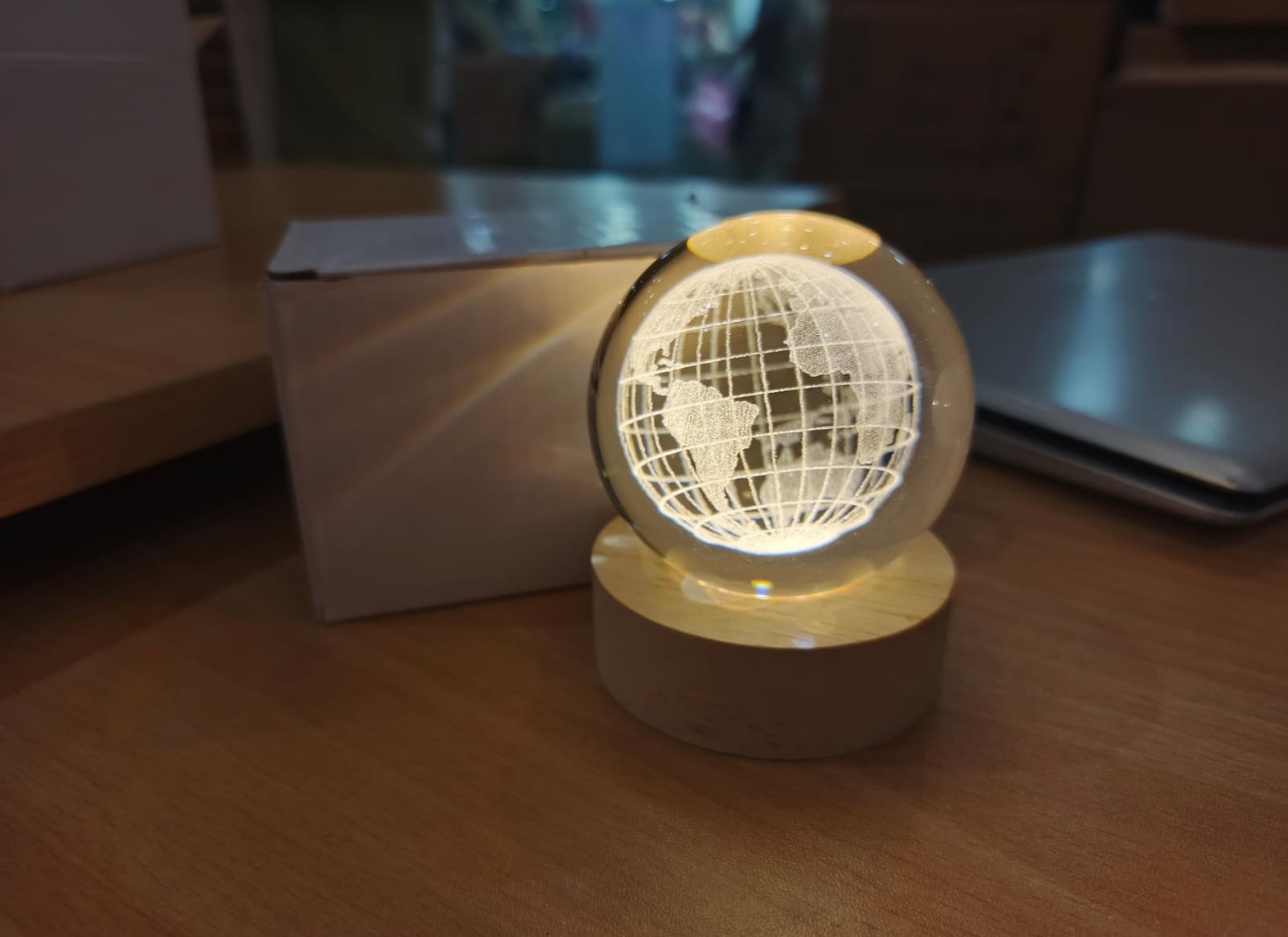 3D Ball Crystal Glass LED Table Lamp