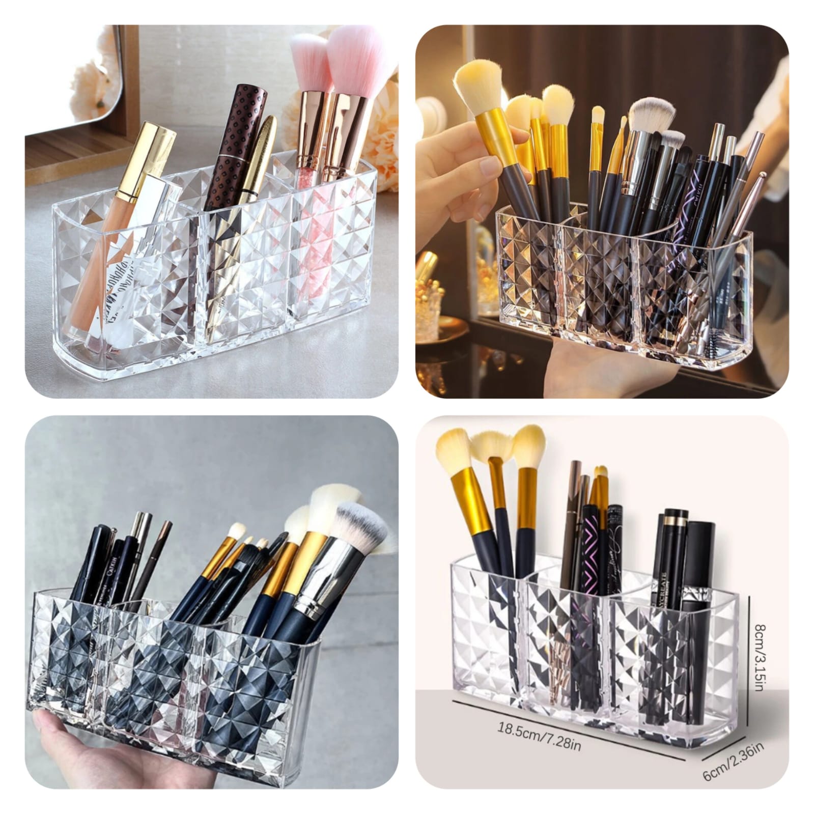 Acrylic Makeup Brush Holder