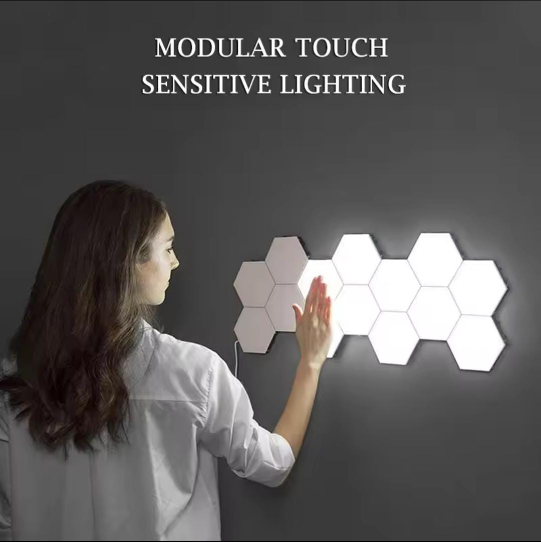 6pcs set Hexagon touch and remote control RGB lights with remote 