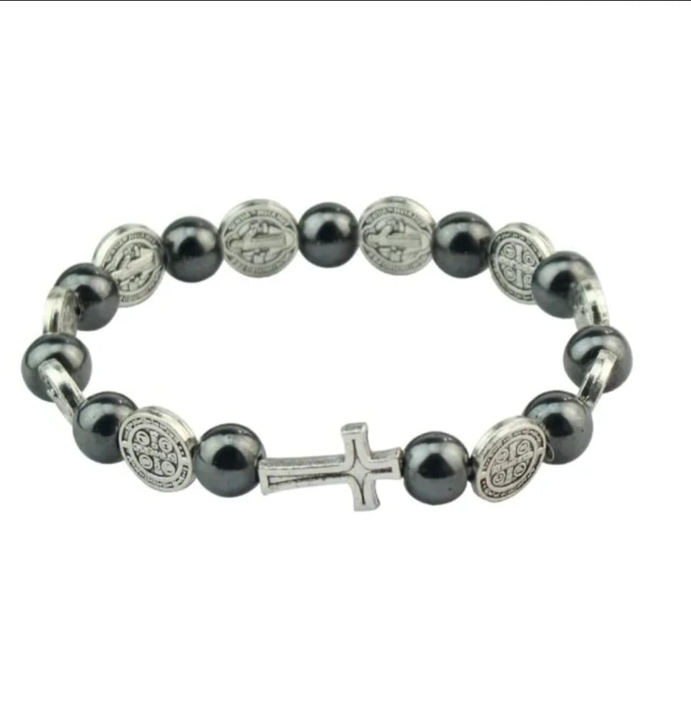 Pulsera de san Benito y cruz