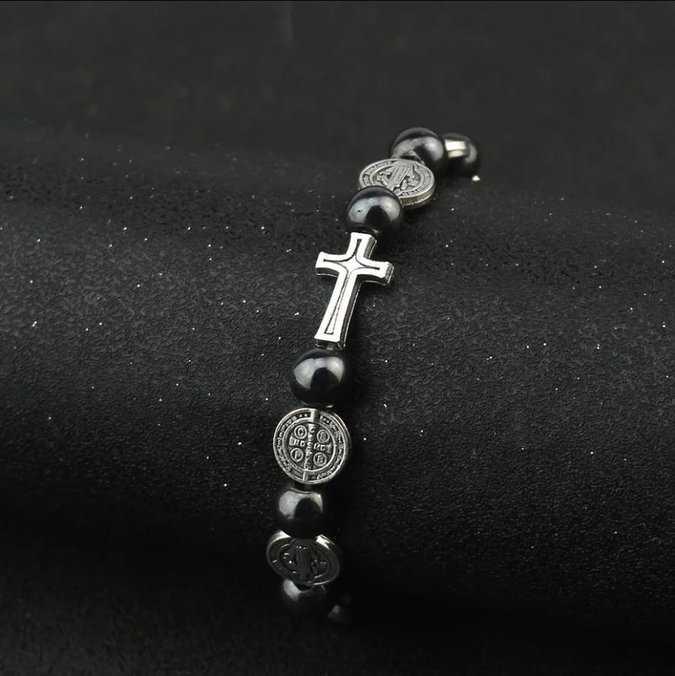 Pulsera de san Benito y cruz