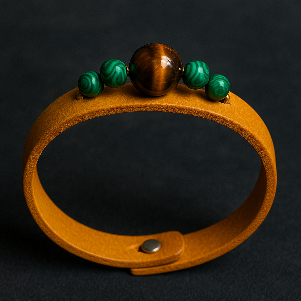 Bracelet en cuir et perles