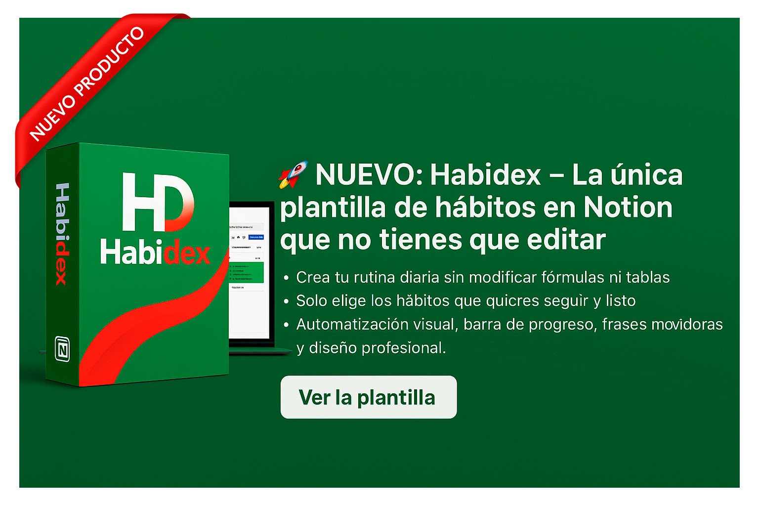 Habidex – Plantilla de Hábitos para Notion (sin editar tablas)