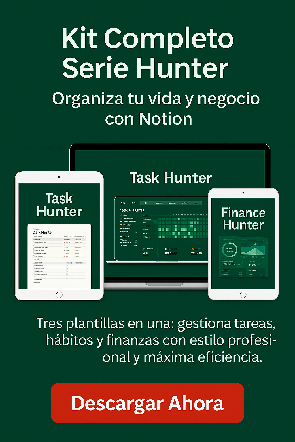 Kit Completo Serie Hunter Notion | Organiza tu Vida y Negocio
