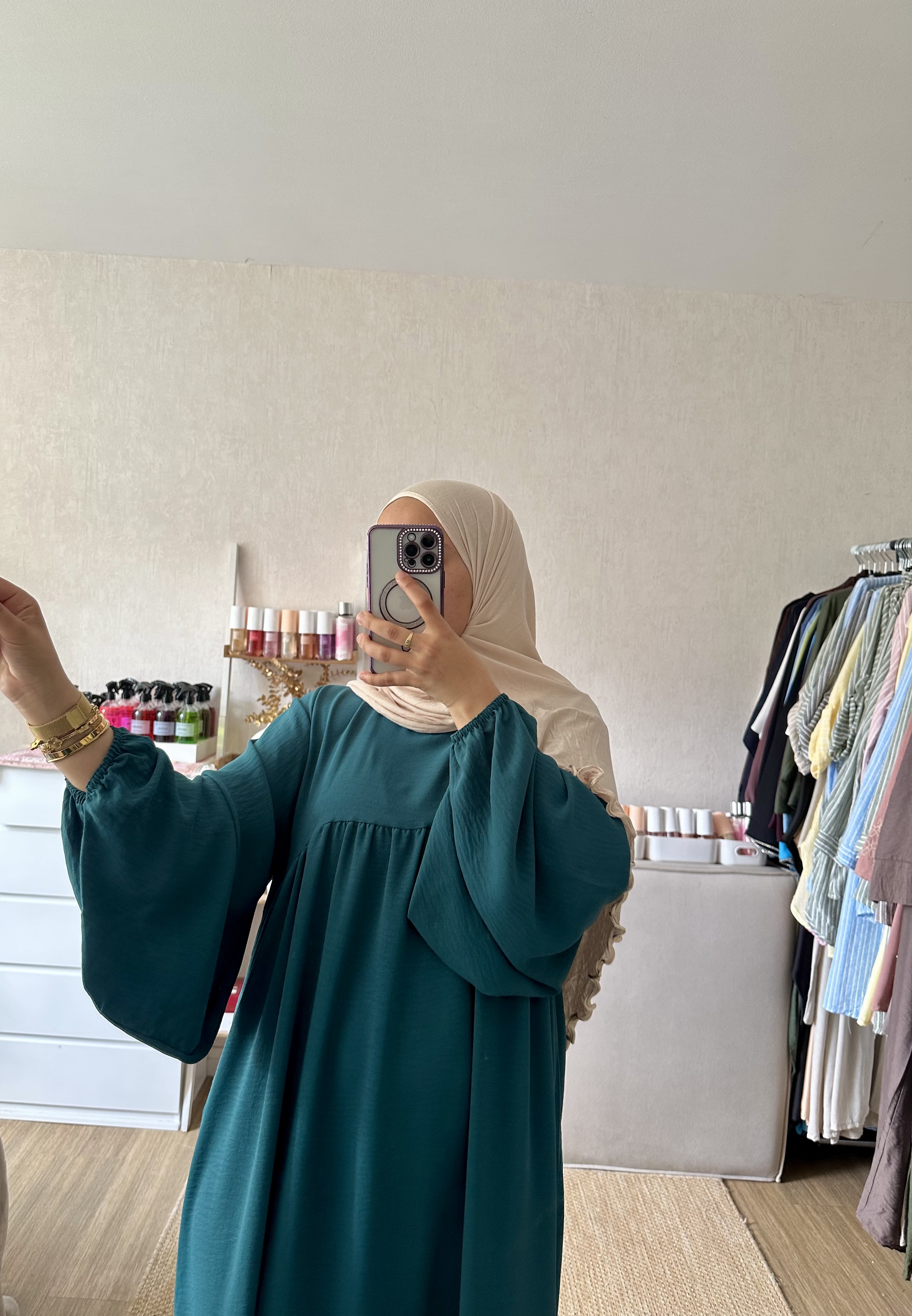 Abaya manches bouffantes