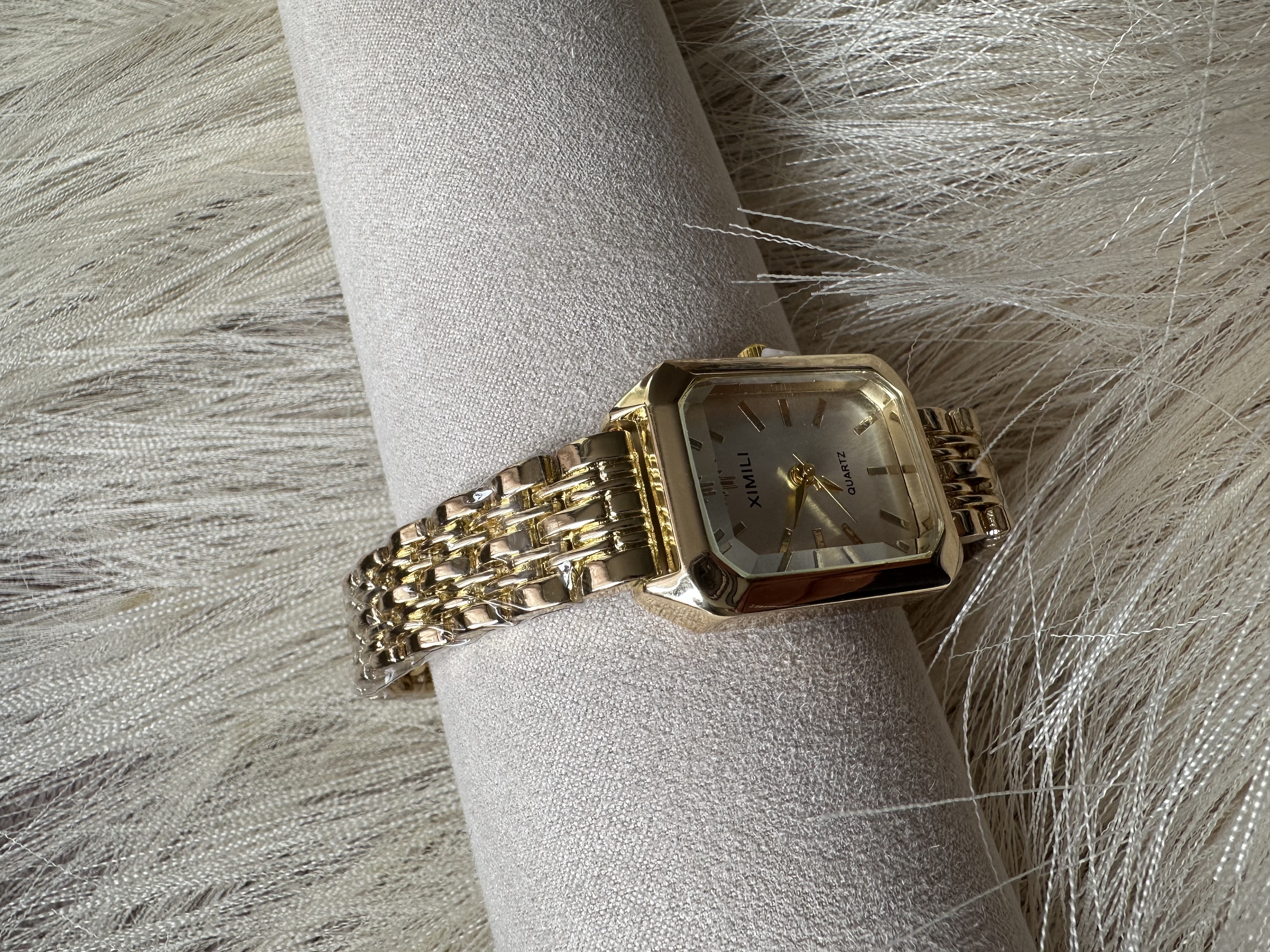 Montre-bracelet doré & blanc