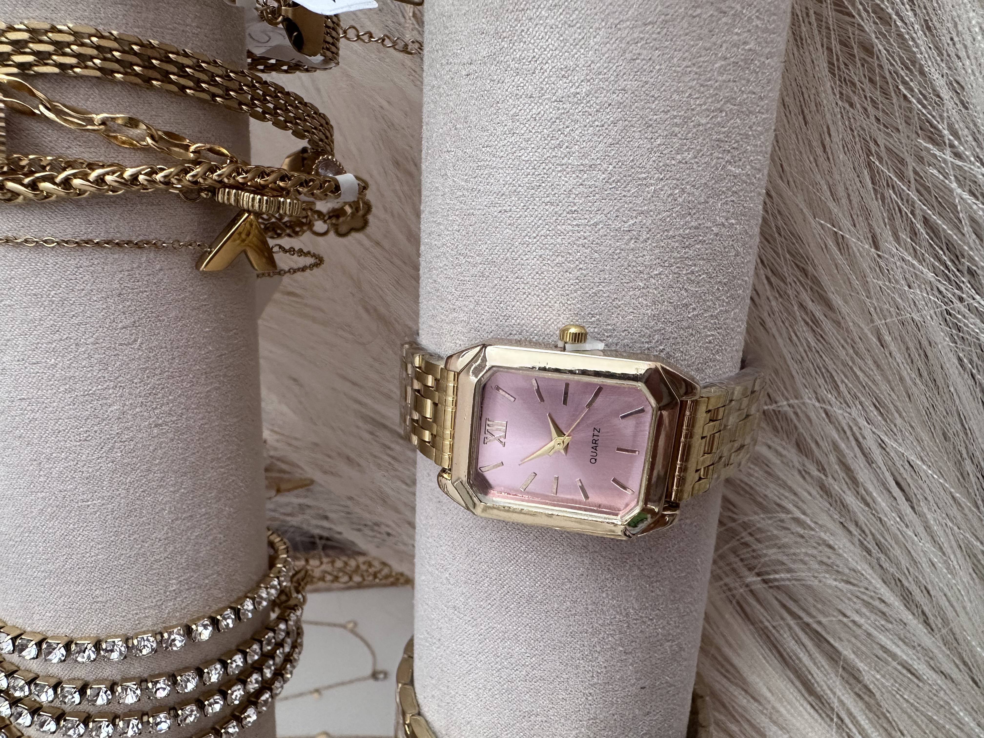 Montre-bracelet doré & blanc