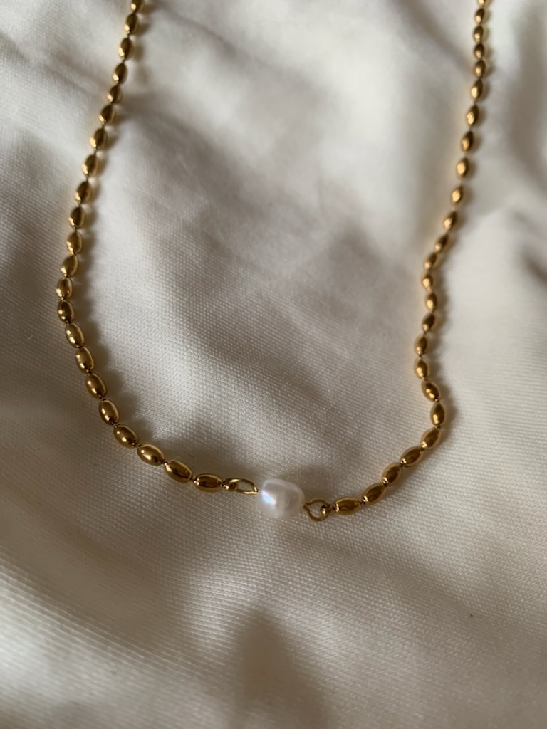 Collier perle blanche 