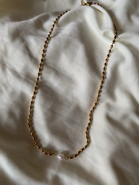 Collier perle blanche 