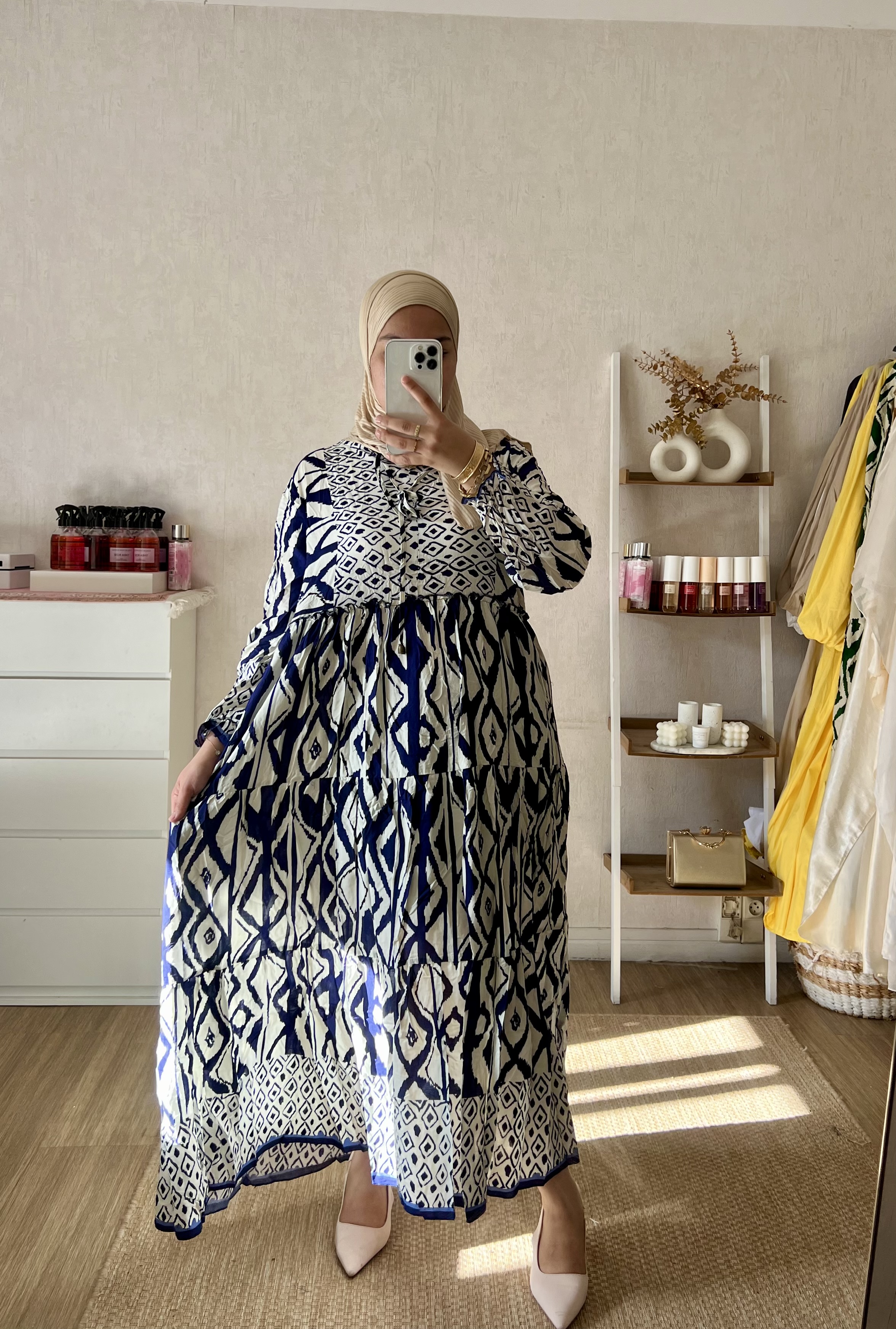 Robe longue à motifs ethniques coton