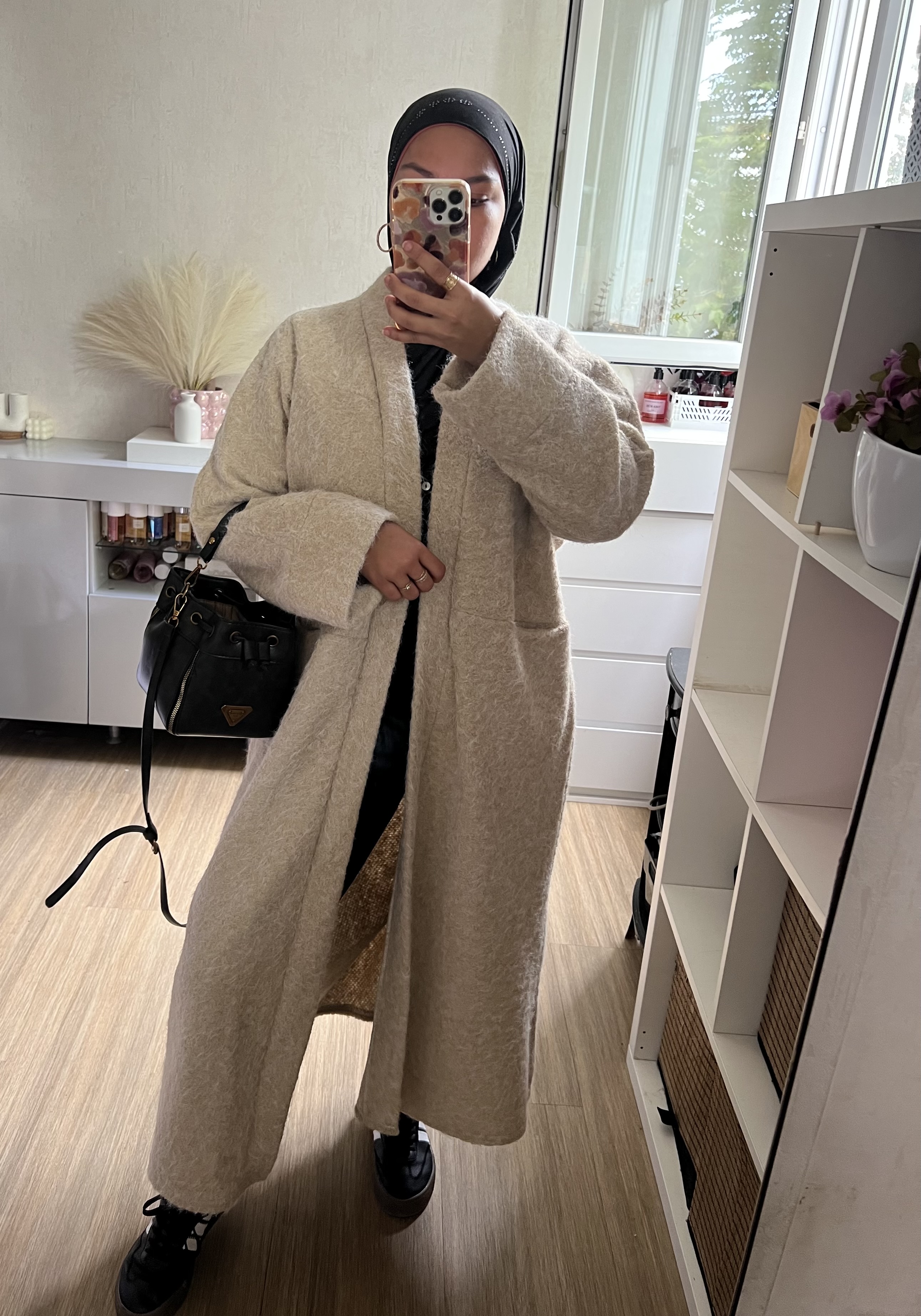 Manteau long en laine chaude