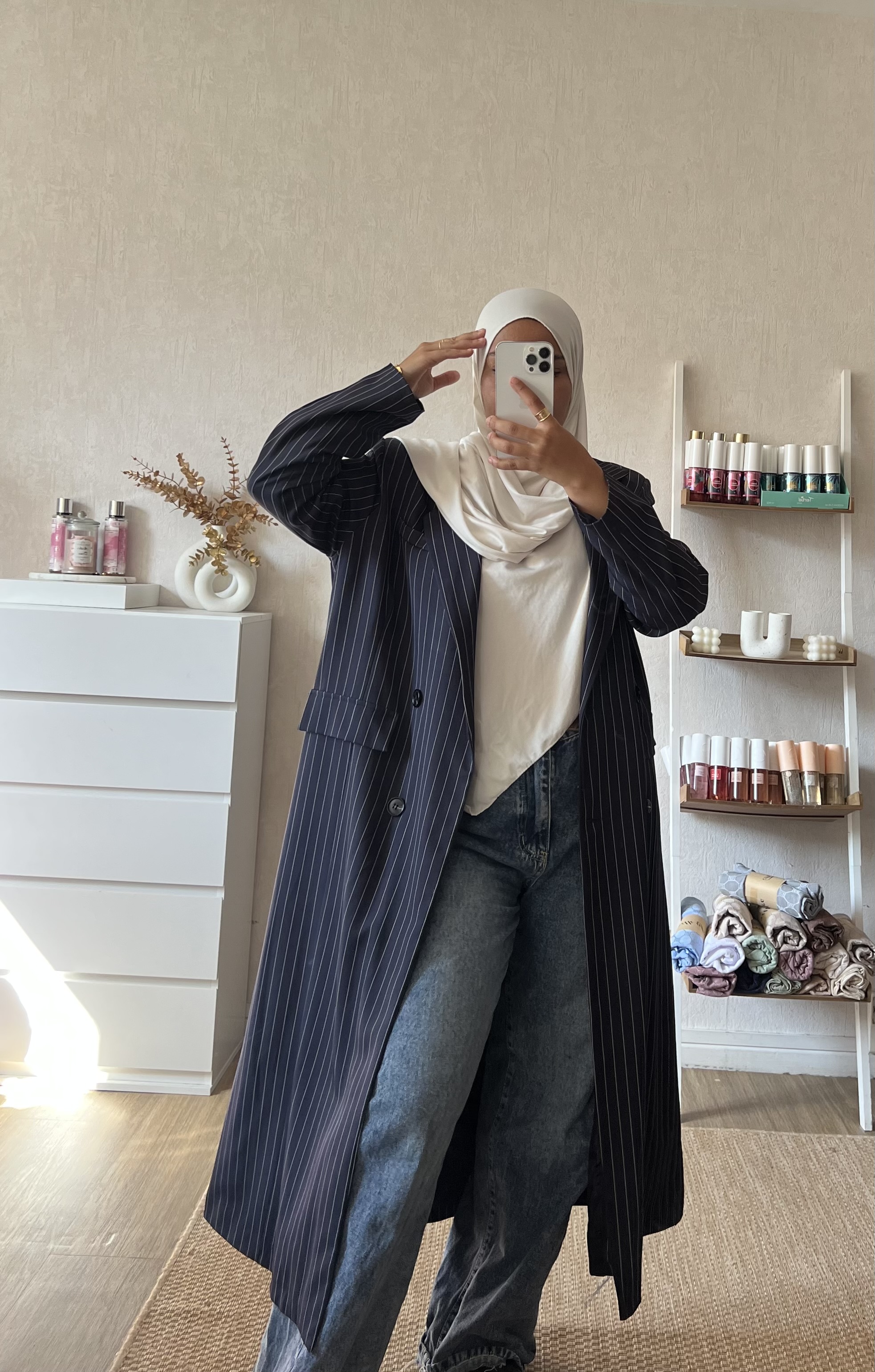 Blazer long à rayures