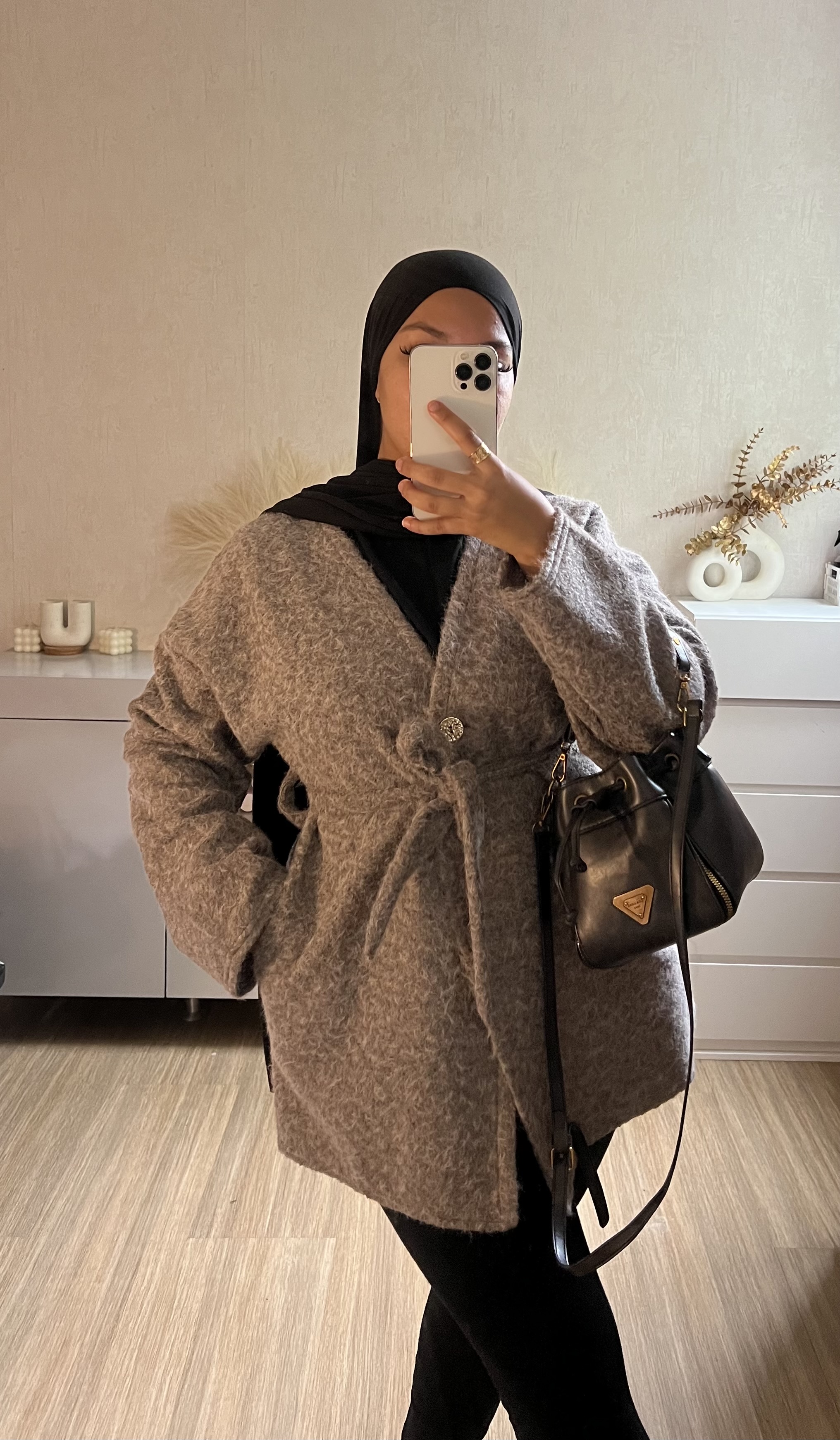 Veste manteau beige en laine